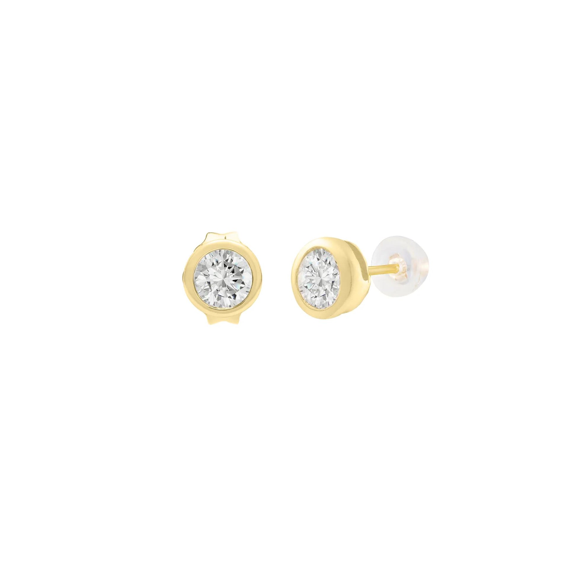 Children’s Cubic Zirconia Stud Earrings 14K Yellow Gold