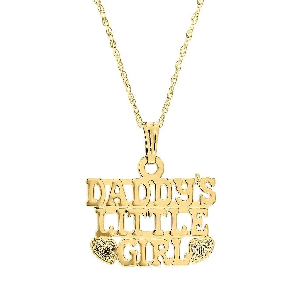 Children's "daddy's Little Girl" Pendant Necklace 14K Yellow Gold Size 15"