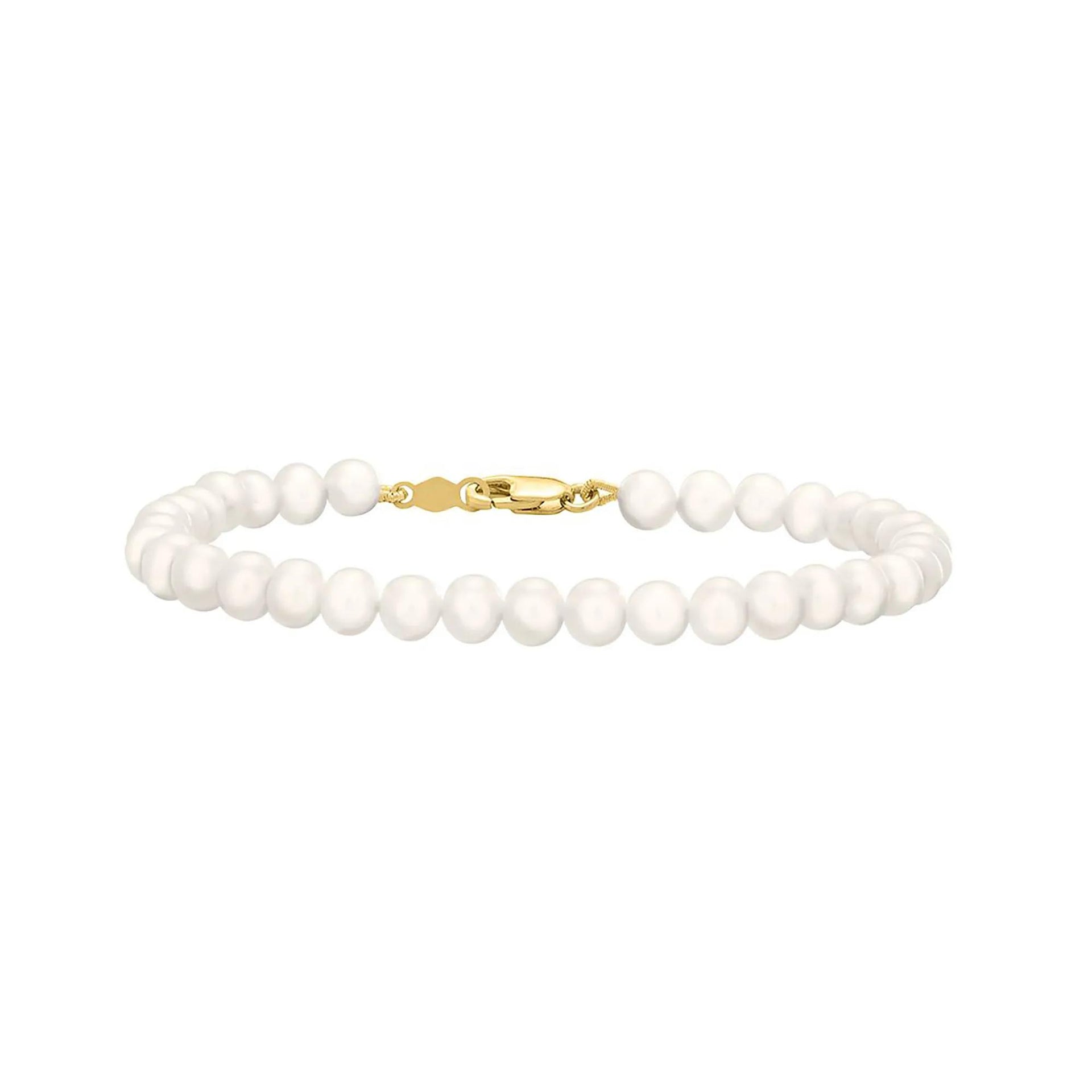 Children's Pearl Bracelet 14K Yellow Gold Size 5.75"