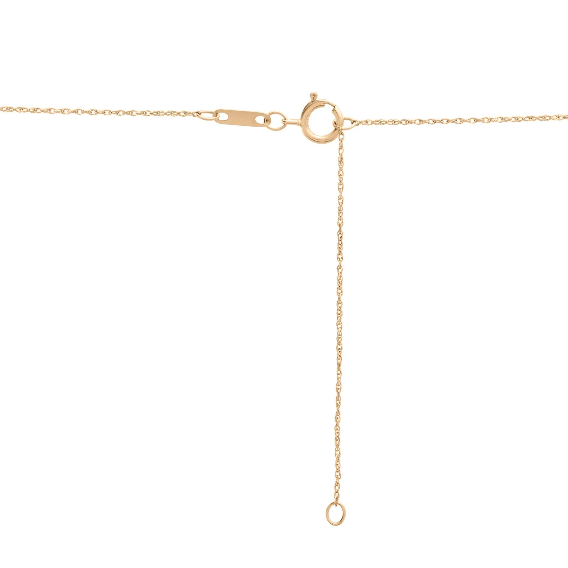 1/10 CT. Tw. Citrine and Diamond Halo Pendant Necklace 10K Yellow Gold Size 18"