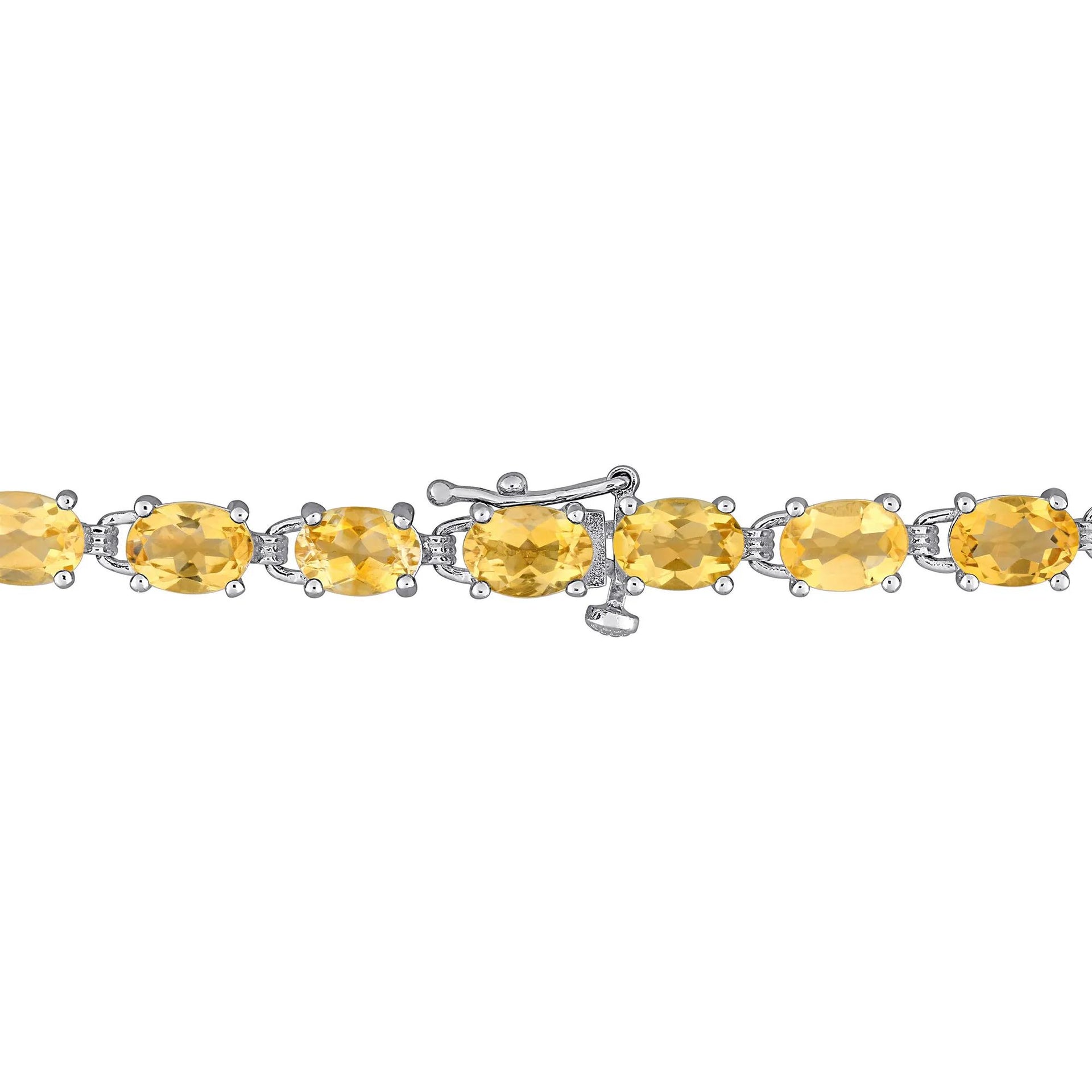 Citrine Bracelet .925 Sterling Silver White Size 5.00mm