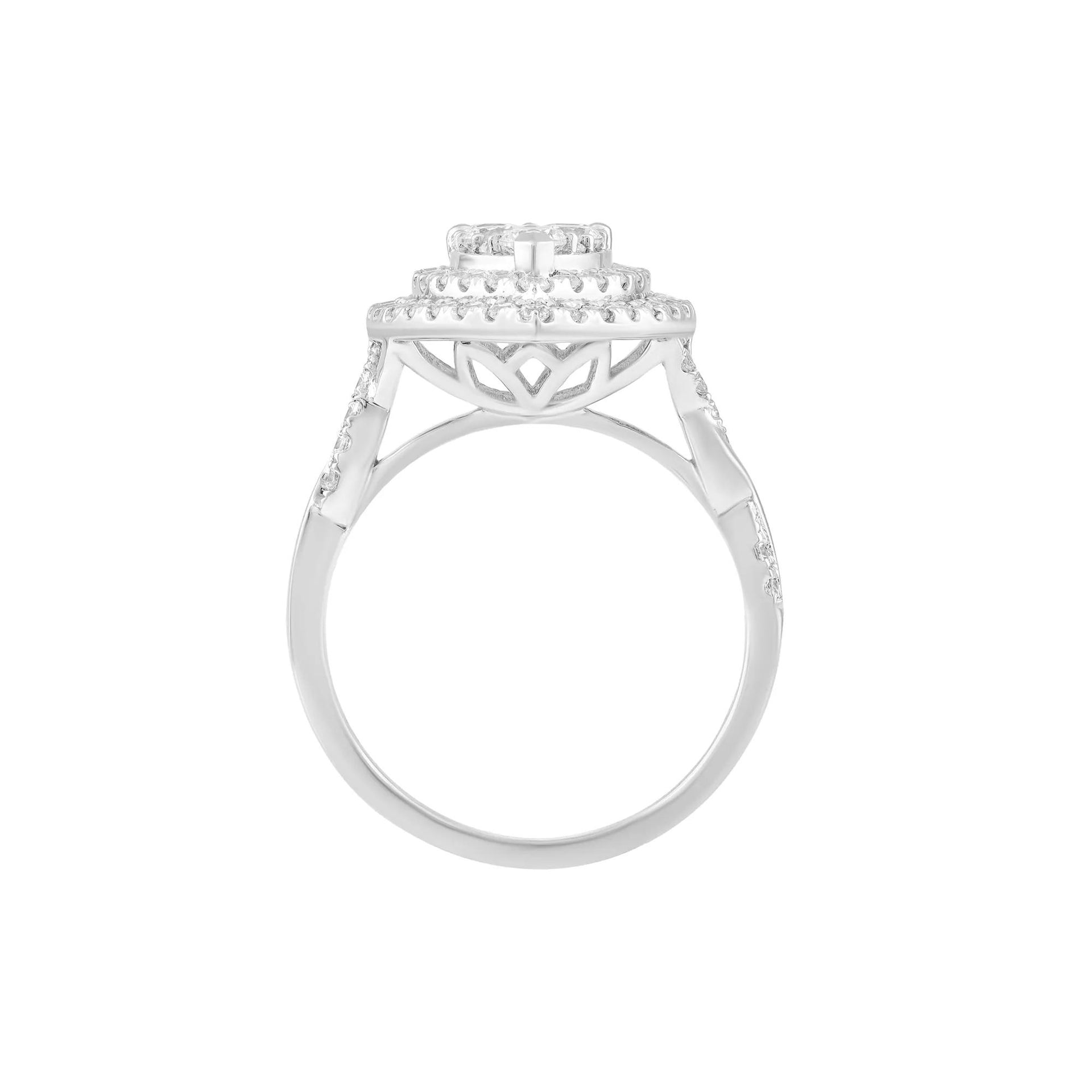 1 CT. Tw. Composite Diamond Engagement Ring 10K White Gold Size 7.5