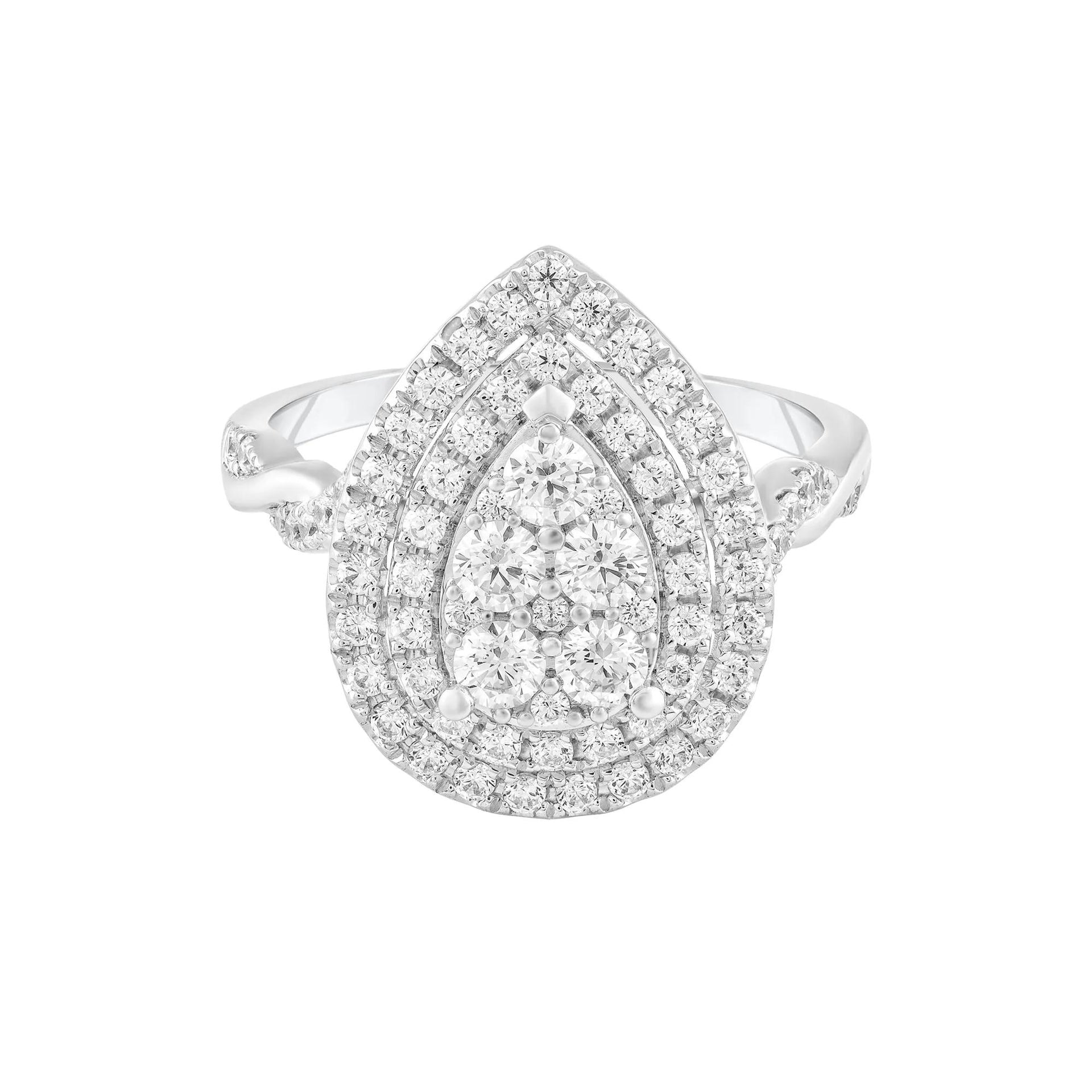 1 CT. Tw. Composite Diamond Engagement Ring 10K White Gold Size 7.5