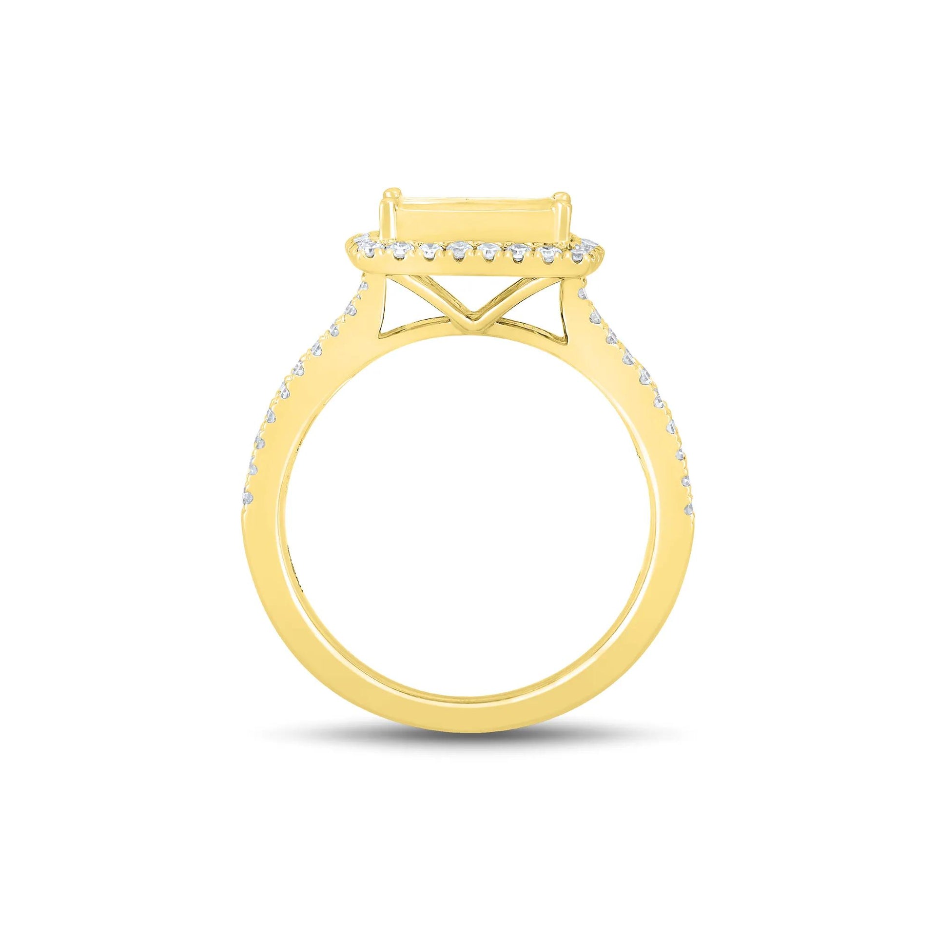 2 CT. Tw. Composite Diamond Engagement Ring 10K Yellow Gold Size 7 1mm