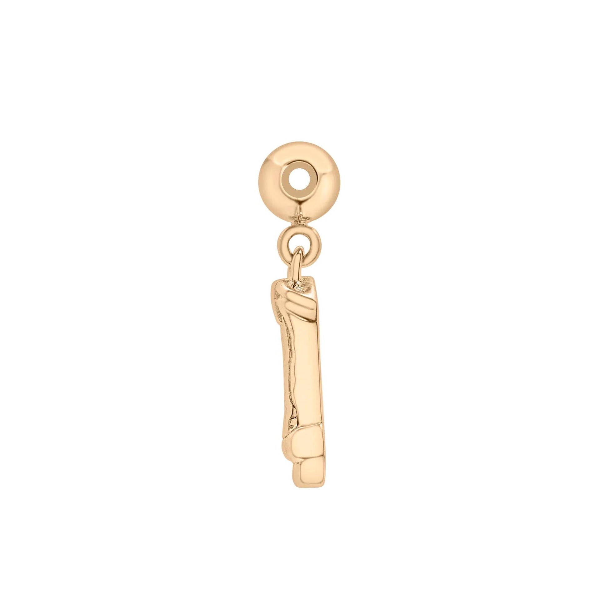 Cowboy Boot Bead Charm Vermei Yellow Size 17.00mm