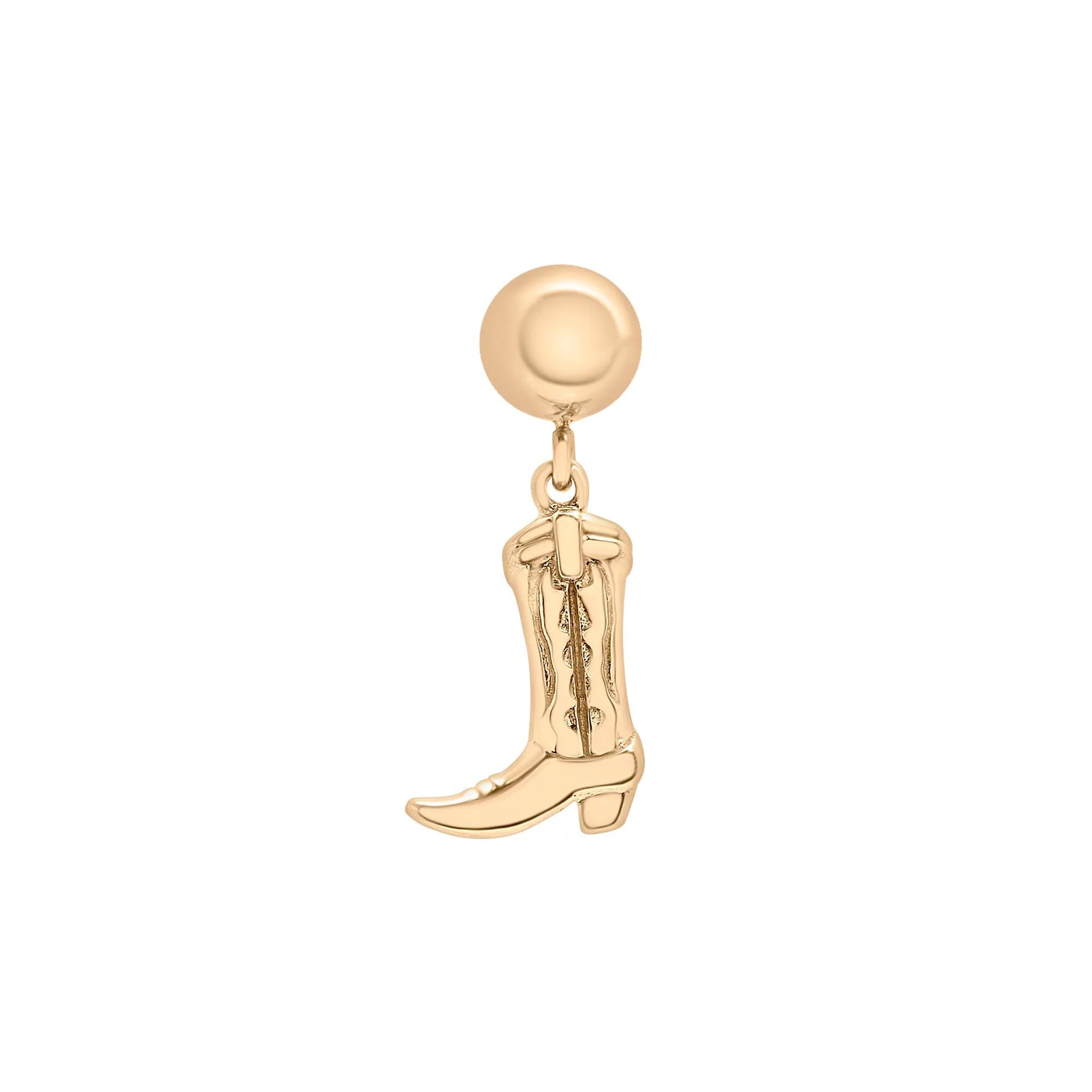 Cowboy Boot Bead Charm Vermei Yellow Size 17.00mm
