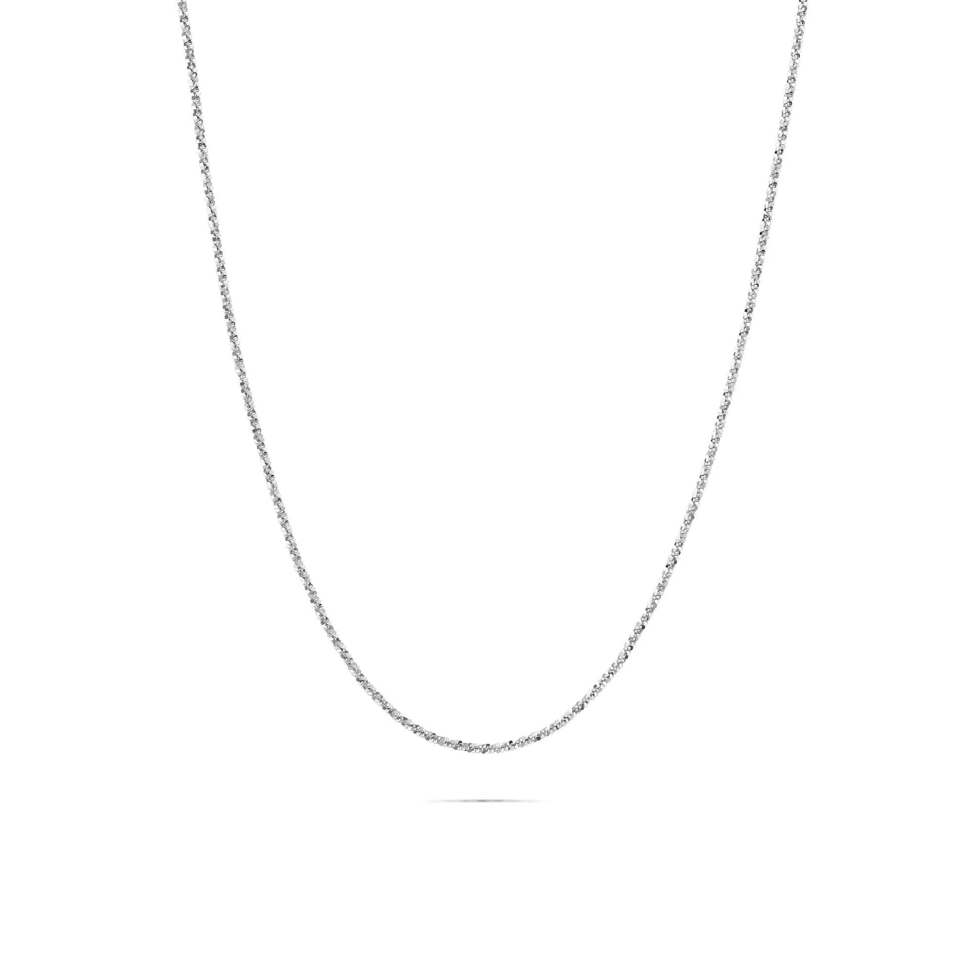 Crisscross Chain 14K White Gold Necklace Size 20"