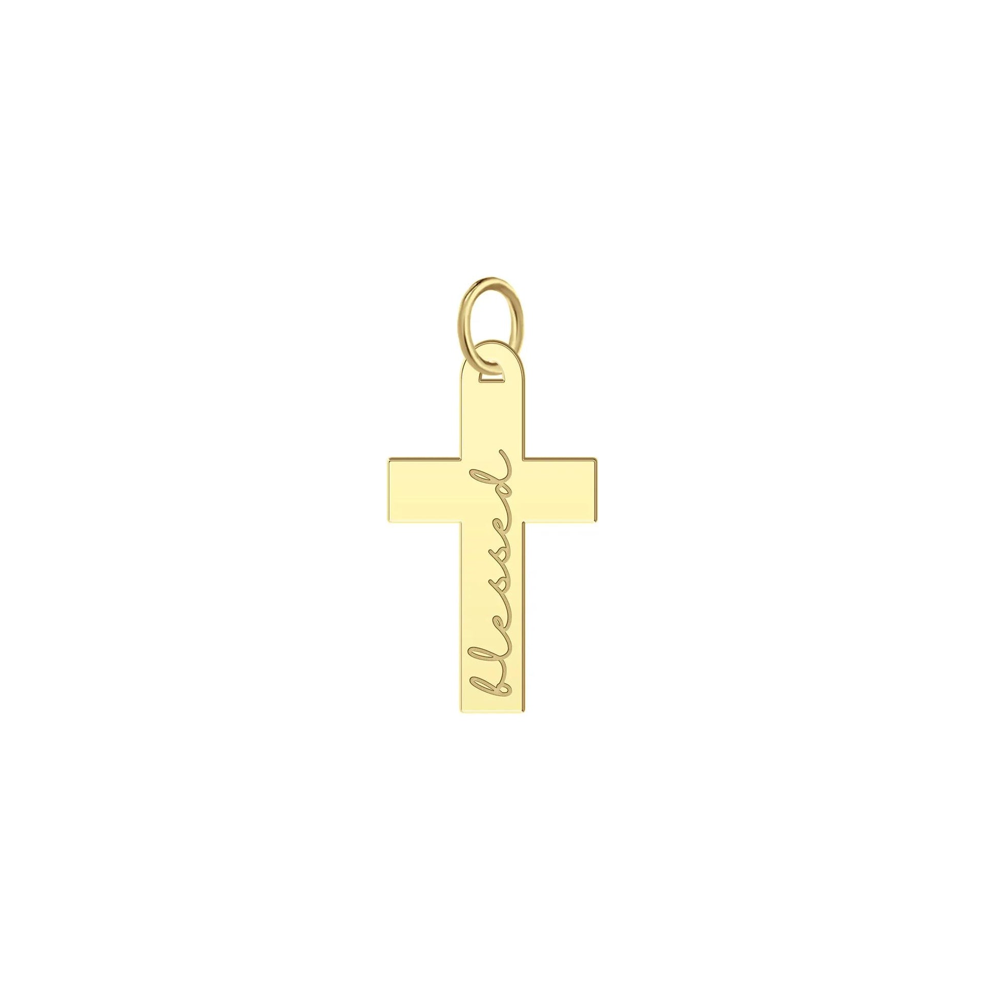 Cross Charm 10K Yellow Gold Size 10.00mm
