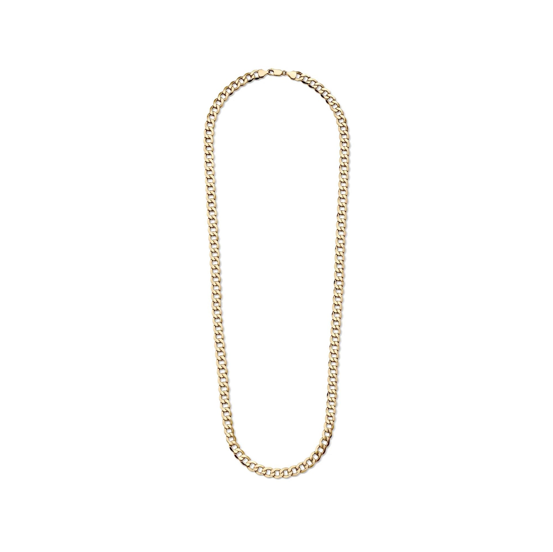 Curb Chain 14K Yellow Gold Necklace Size 26"