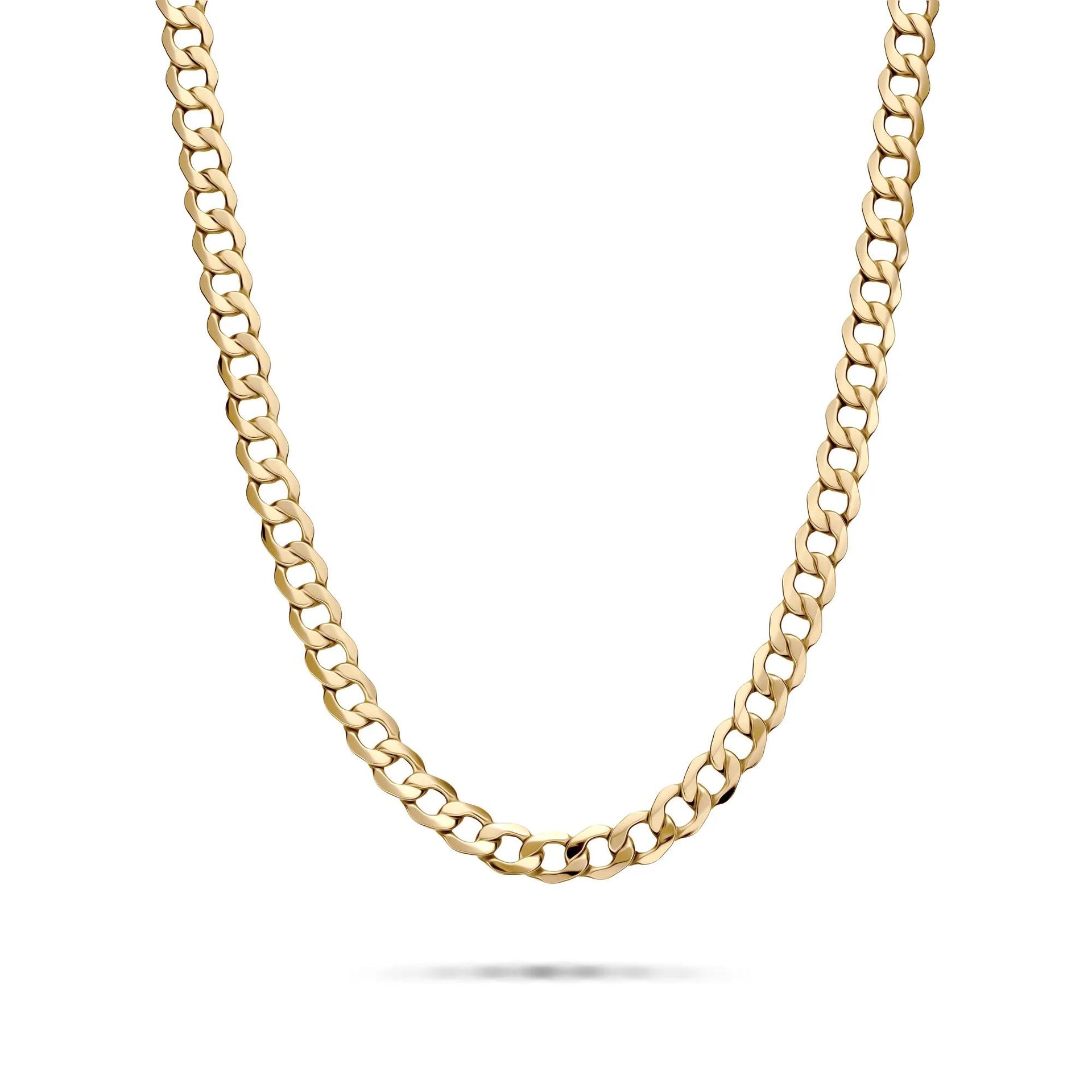 Curb Chain 14K Yellow Gold Necklace Size 26"