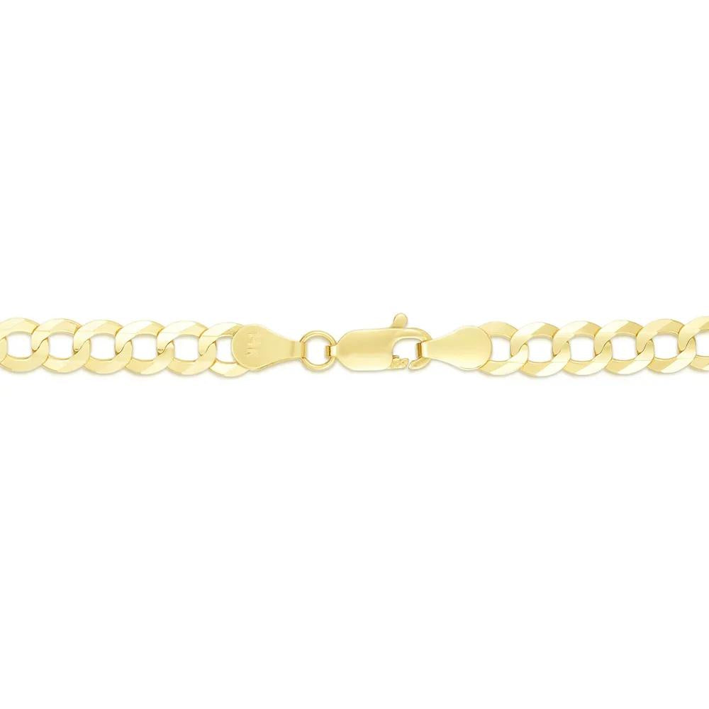 Curb Chain 14K Yellow Gold Necklace Size 24"