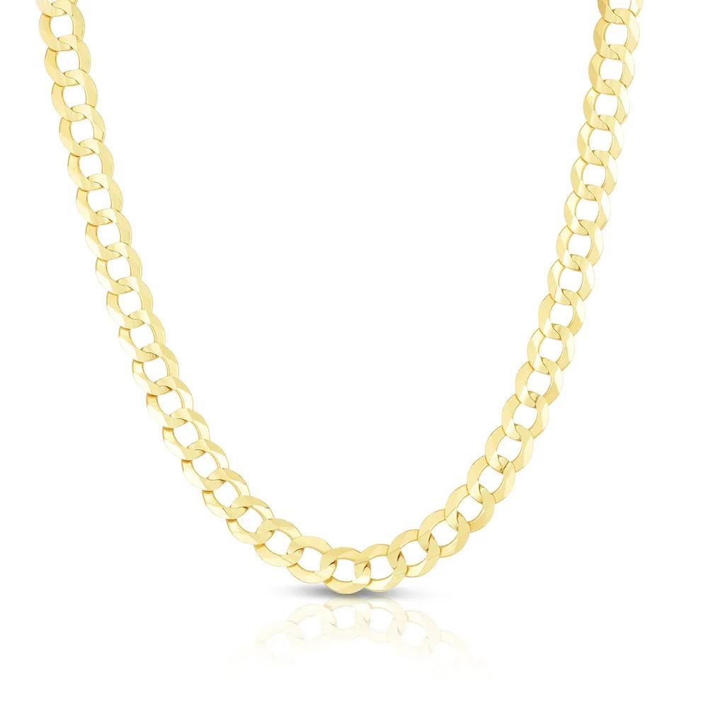 Curb Chain 14K Yellow Gold Necklace Size 24"