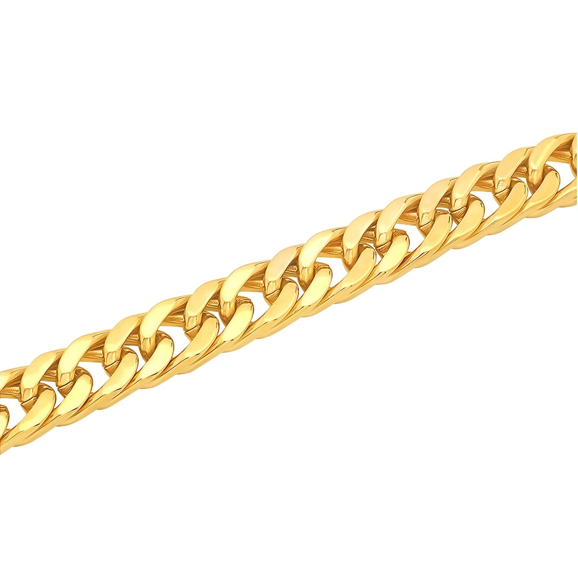 Curb Link Bracelet Yellow Ion-Plated Stainless Steel 8.75" Size 10.00mm
