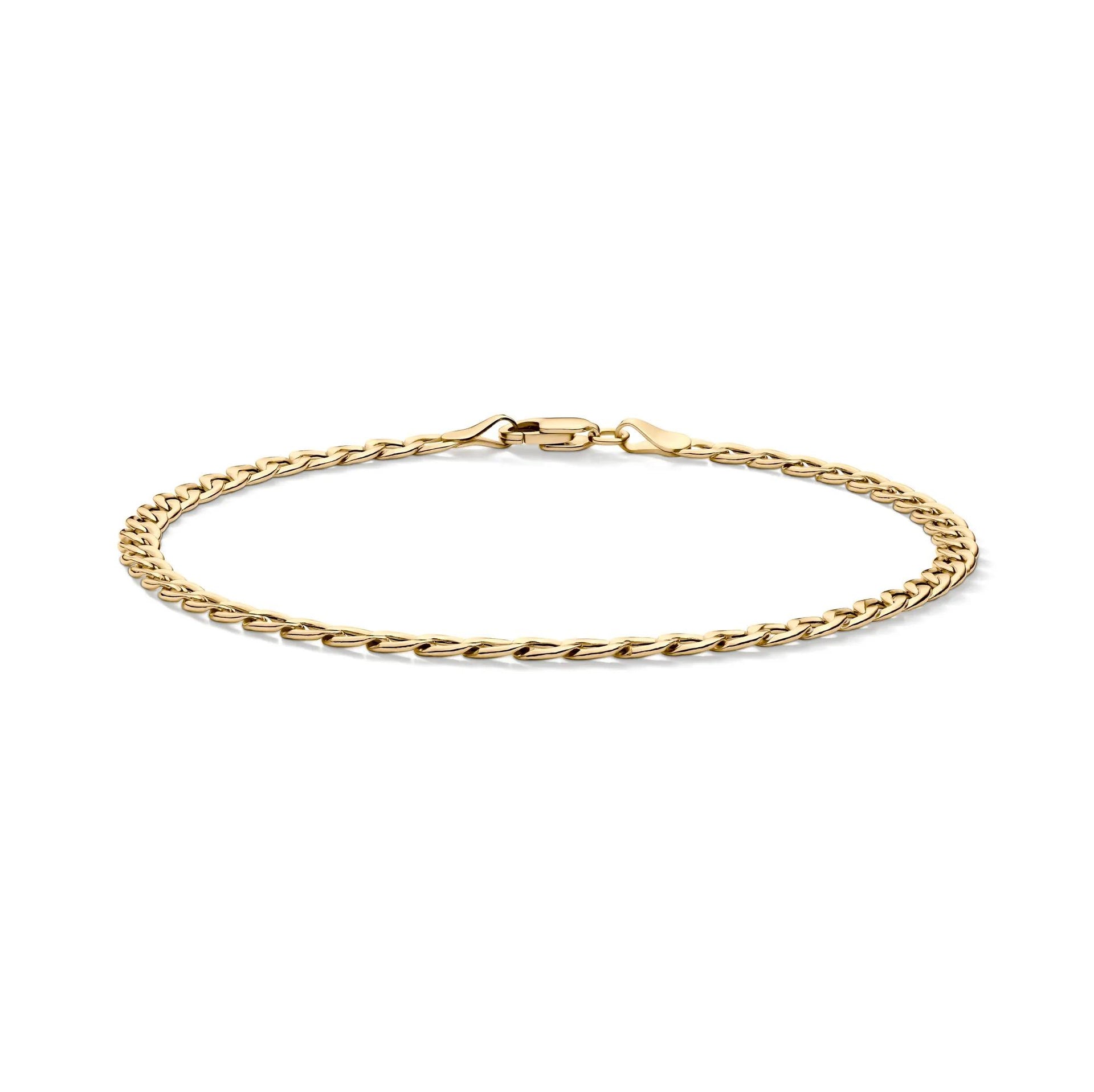 Curb Link Chain Bracelet 14K Yellow Gold Size 7.5"