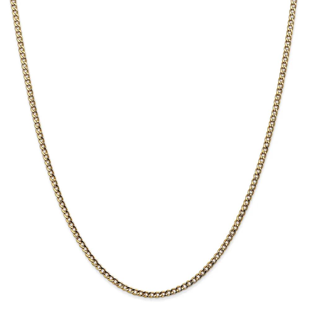 Curb Link Chain 14K Yellow Gold Necklace Size 18"