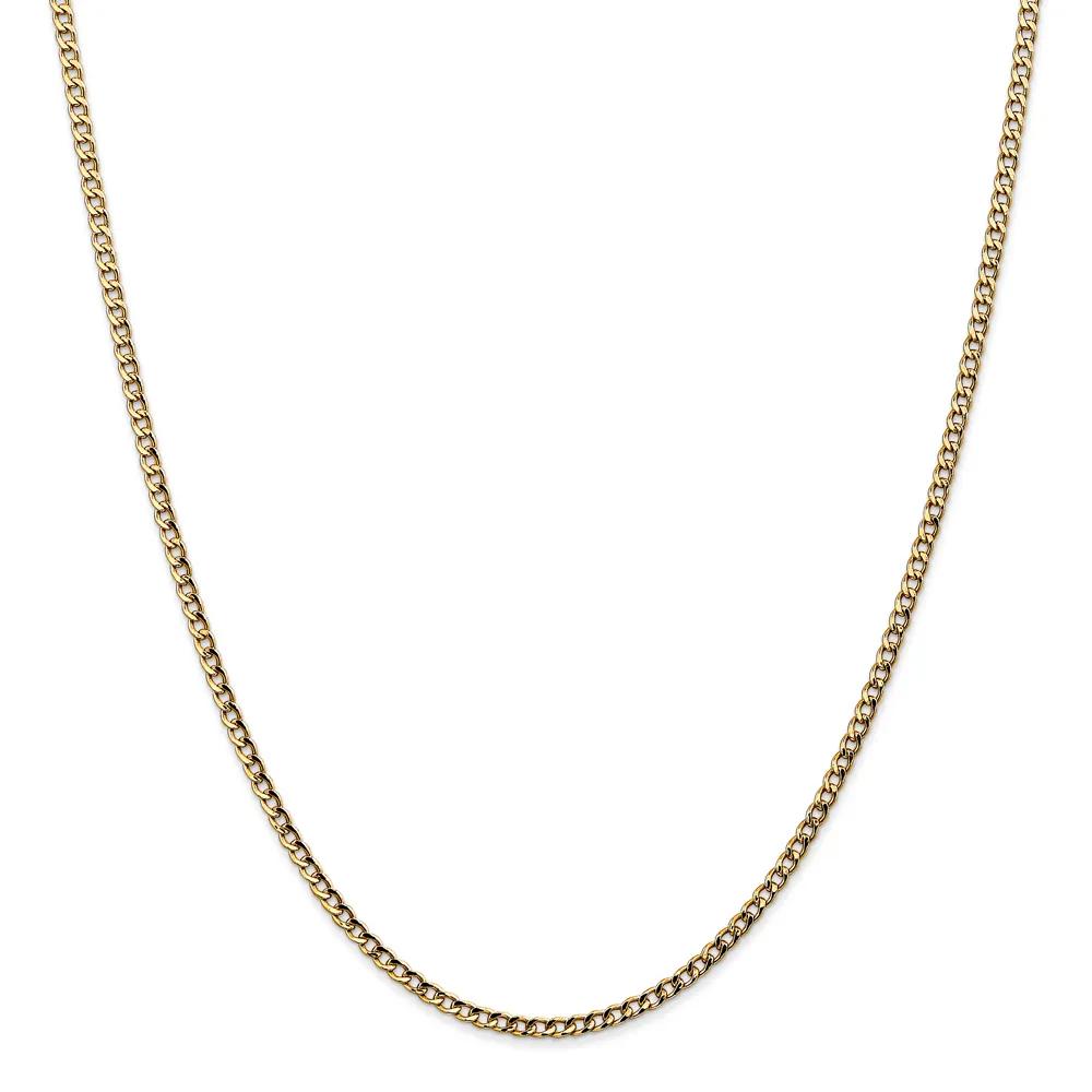 Curb Link Chain 14K Yellow Gold Necklace Size 20"