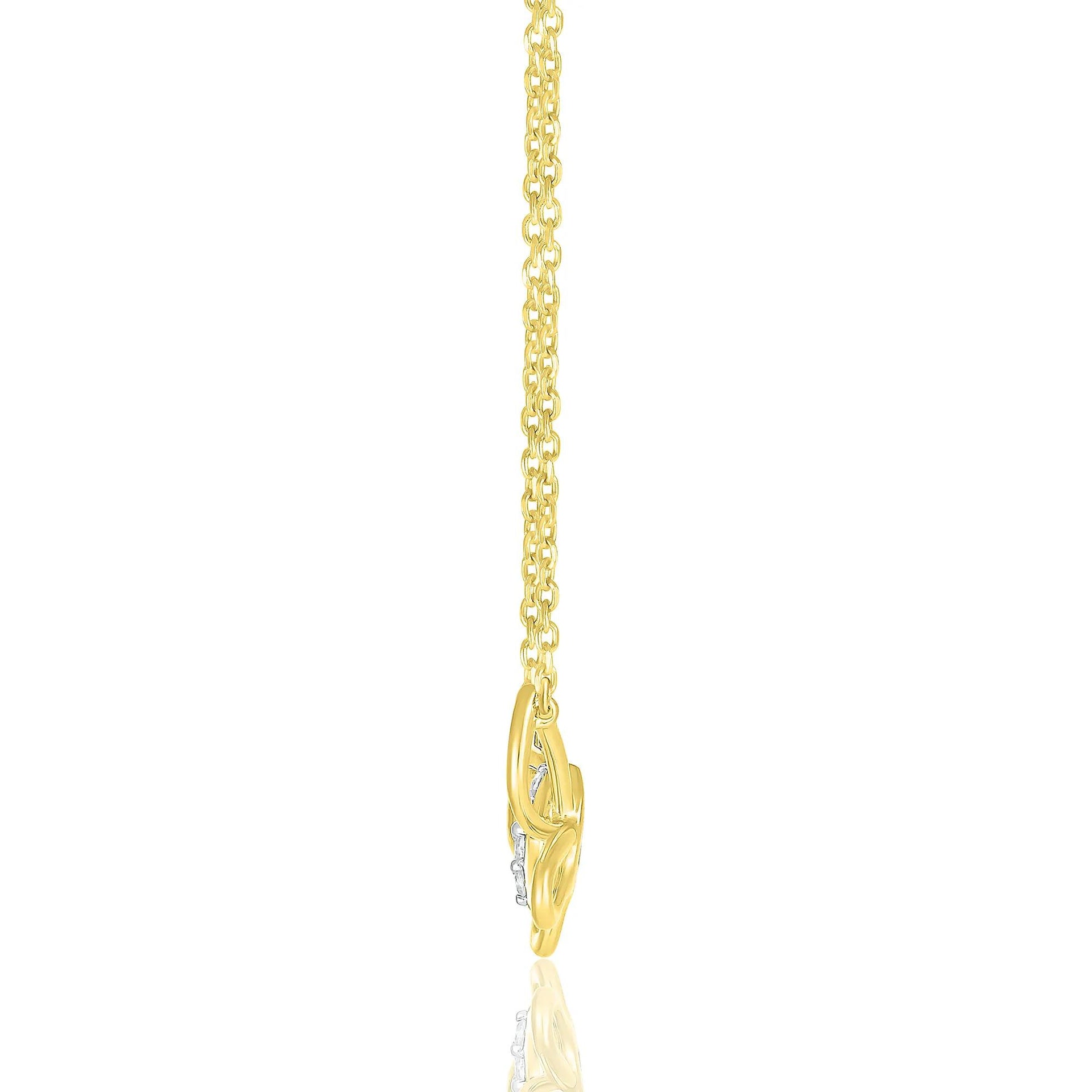 Diamond Accent Butterfly Necklace 10K Yellow Gold Size 17.5"