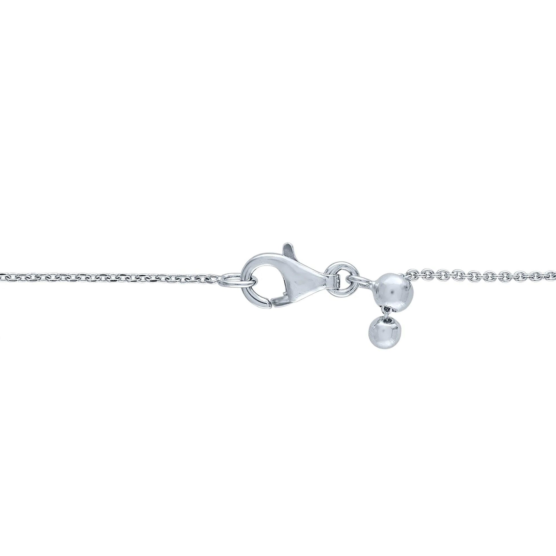 Diamond Accent Gothic Script K Initial Pendant Necklace .925 Sterling Silver White Size 18"
