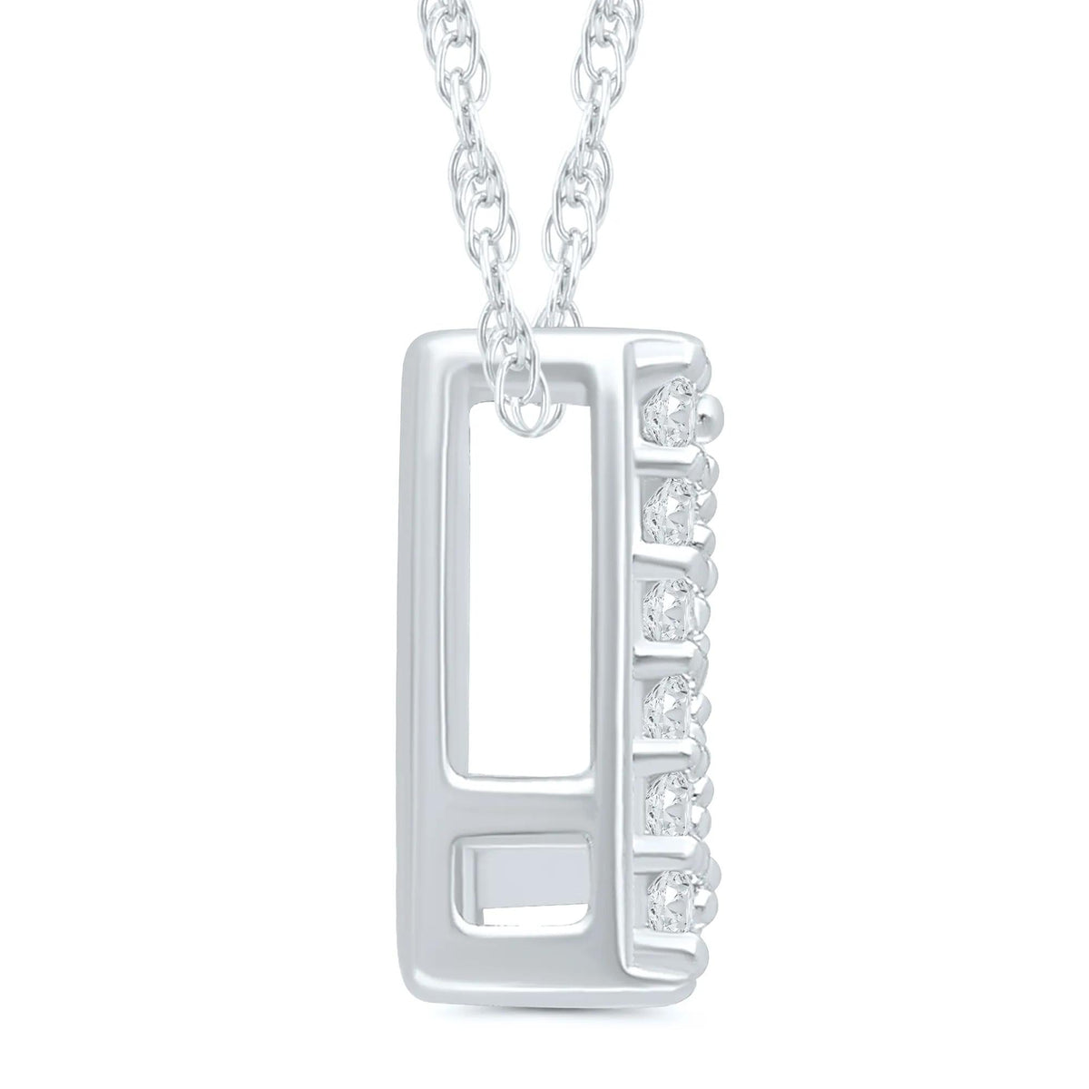 Diamond Accent Initial K Pendant Necklace 10K White Gold Size 18"