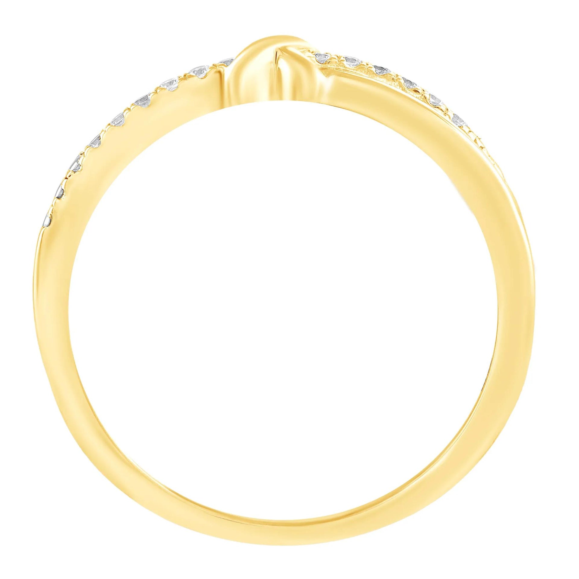 Diamond Accent Knot Band Ring 10K Yellow Gold Size 7