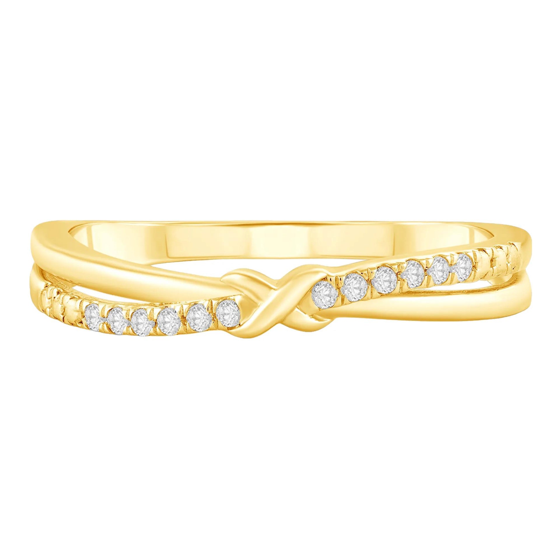 Diamond Accent Knot Band Ring 10K Yellow Gold Size 7