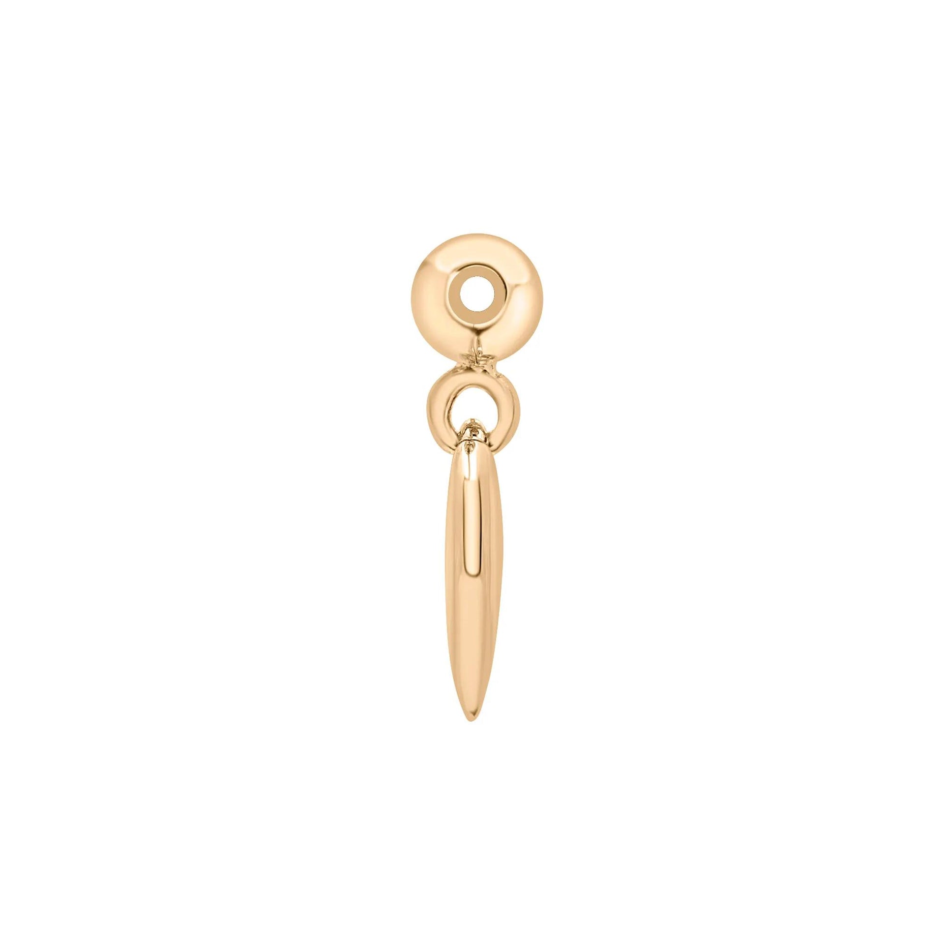 Diamond Accent Puff Heart Bead Charm Vermeil Yellow Size 12.00mm
