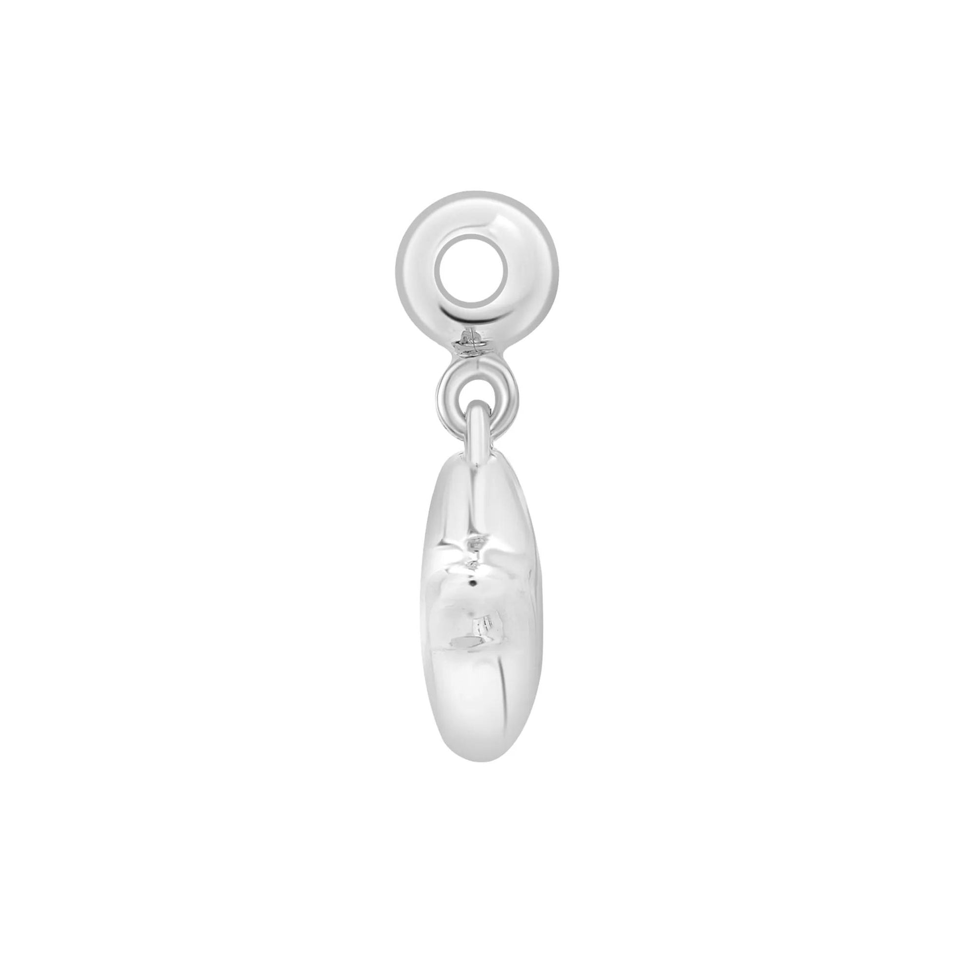 Diamond Accent Puff Star Bead Charm .925 Sterling Silver White Size 14.00mm