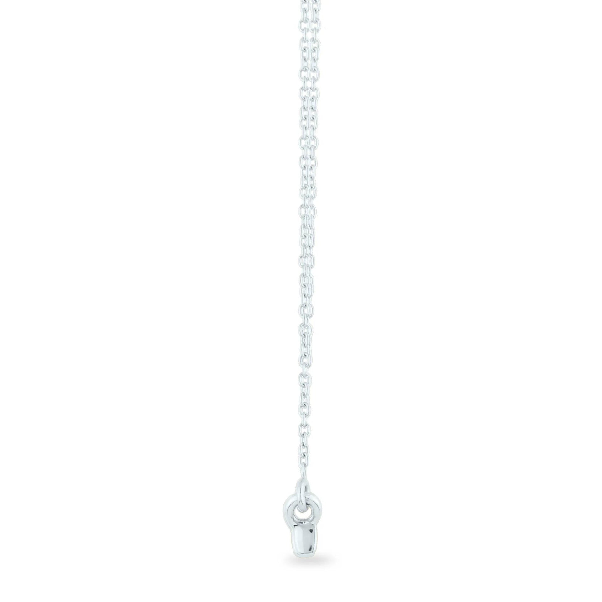 Diamond Accent Spaced Bar Necklace 14K White Gold Size 18"