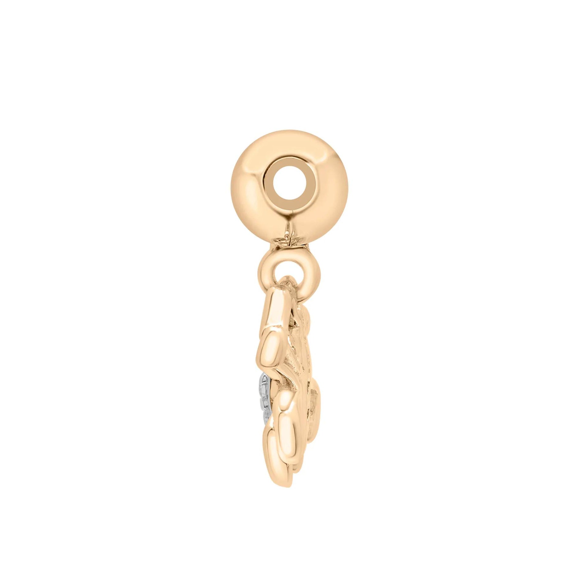 Diamond Accent Spider Bead Charm Vermeil Yellow Size 12.00mm