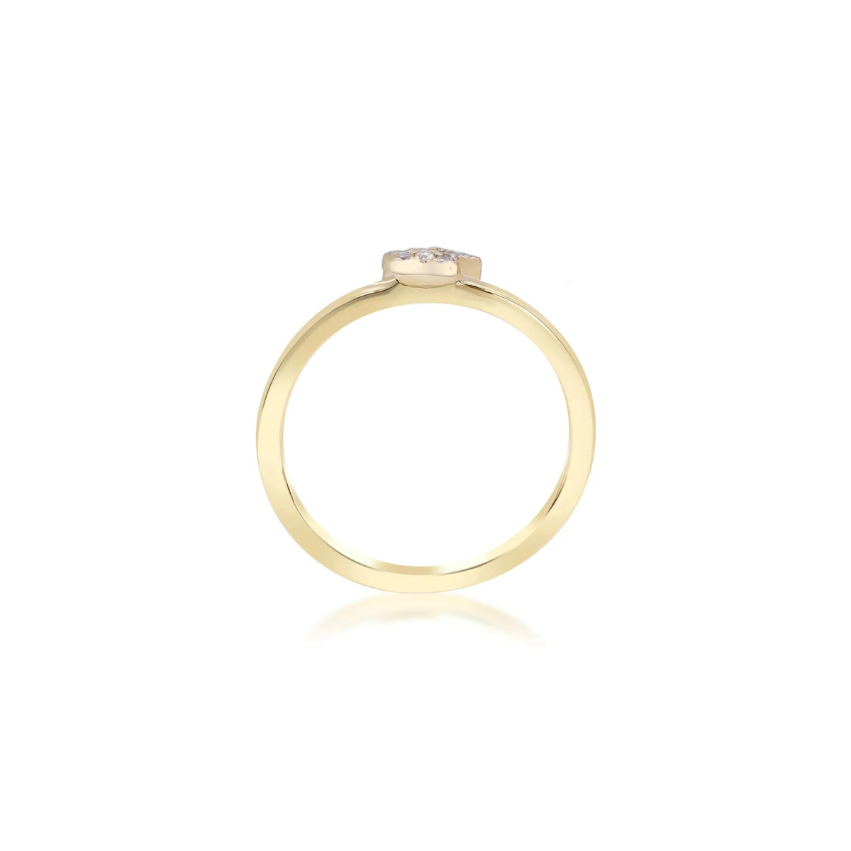 Diamond Accent Star Ring 10K Yellow Gold Round Brilliant Cut Size 7 2mm