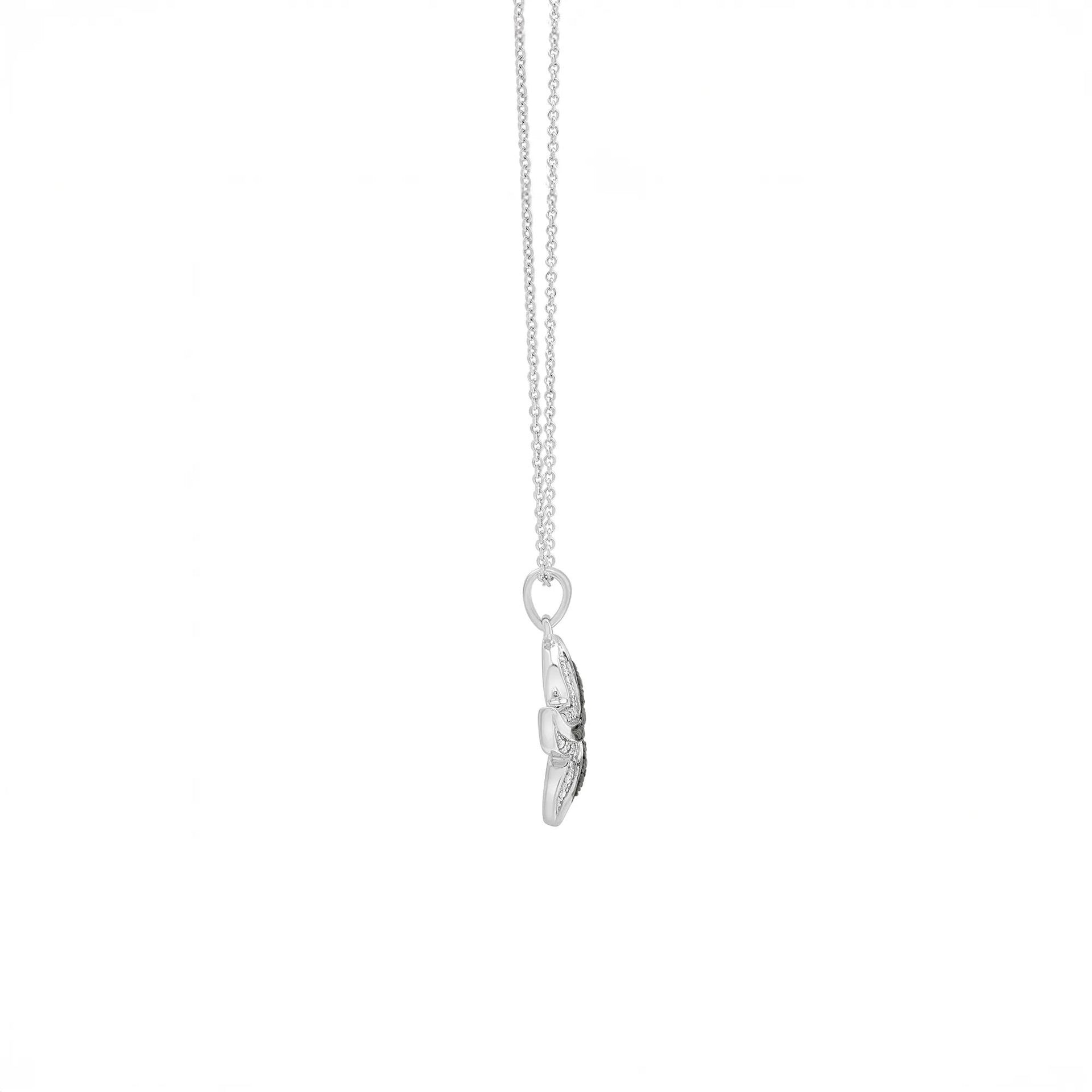 Diamond Accent Starfish Pendant Necklace .925 Sterling Silver White Size 18"