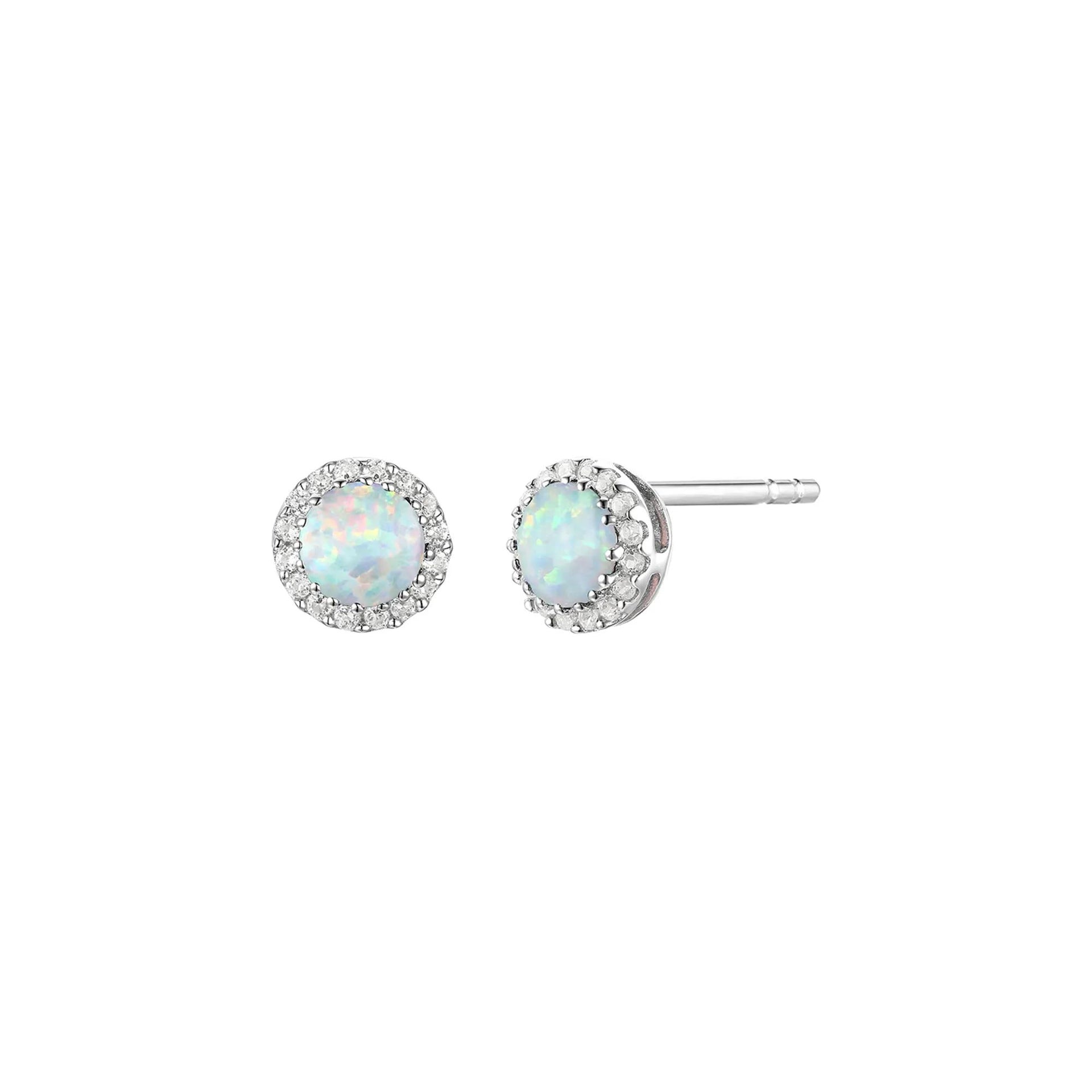 Diamond & Tanzanite Stud Earrings 14K White Gold Size 4.50mm