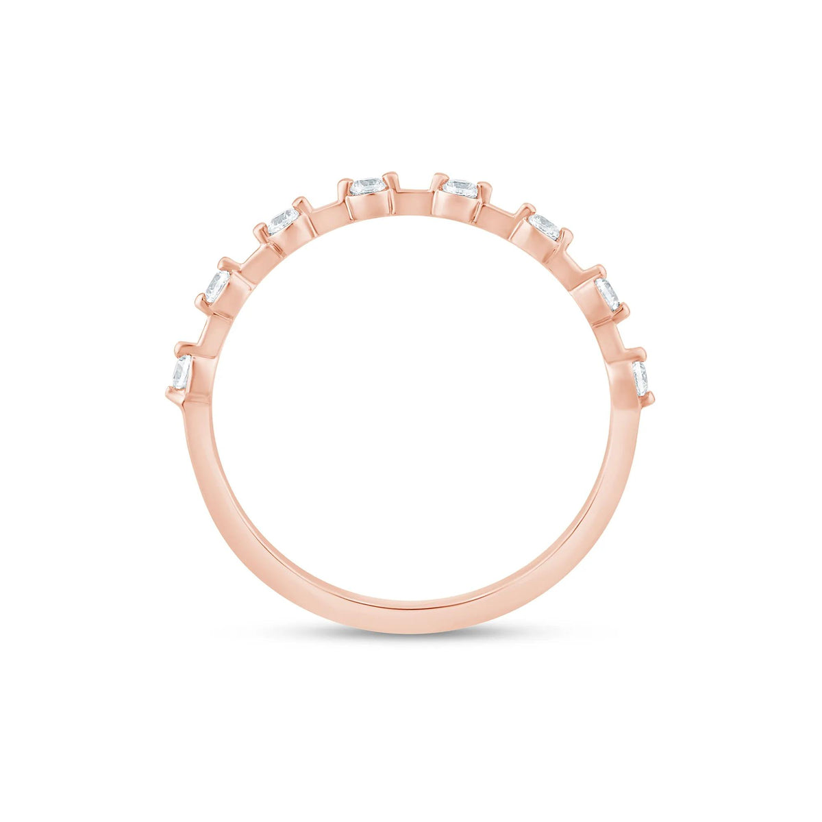 1/7 CT. Tw. Diamond Anniversary Band Ring 10K Rose Gold Size 7.5 1.5mm