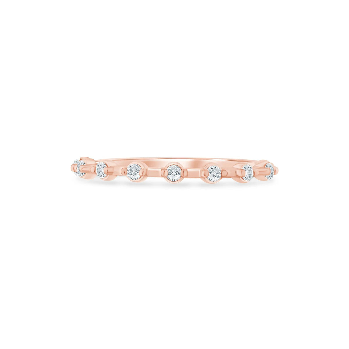 1/7 CT. Tw. Diamond Anniversary Band Ring 10K Rose Gold Size 7.5 1.5mm