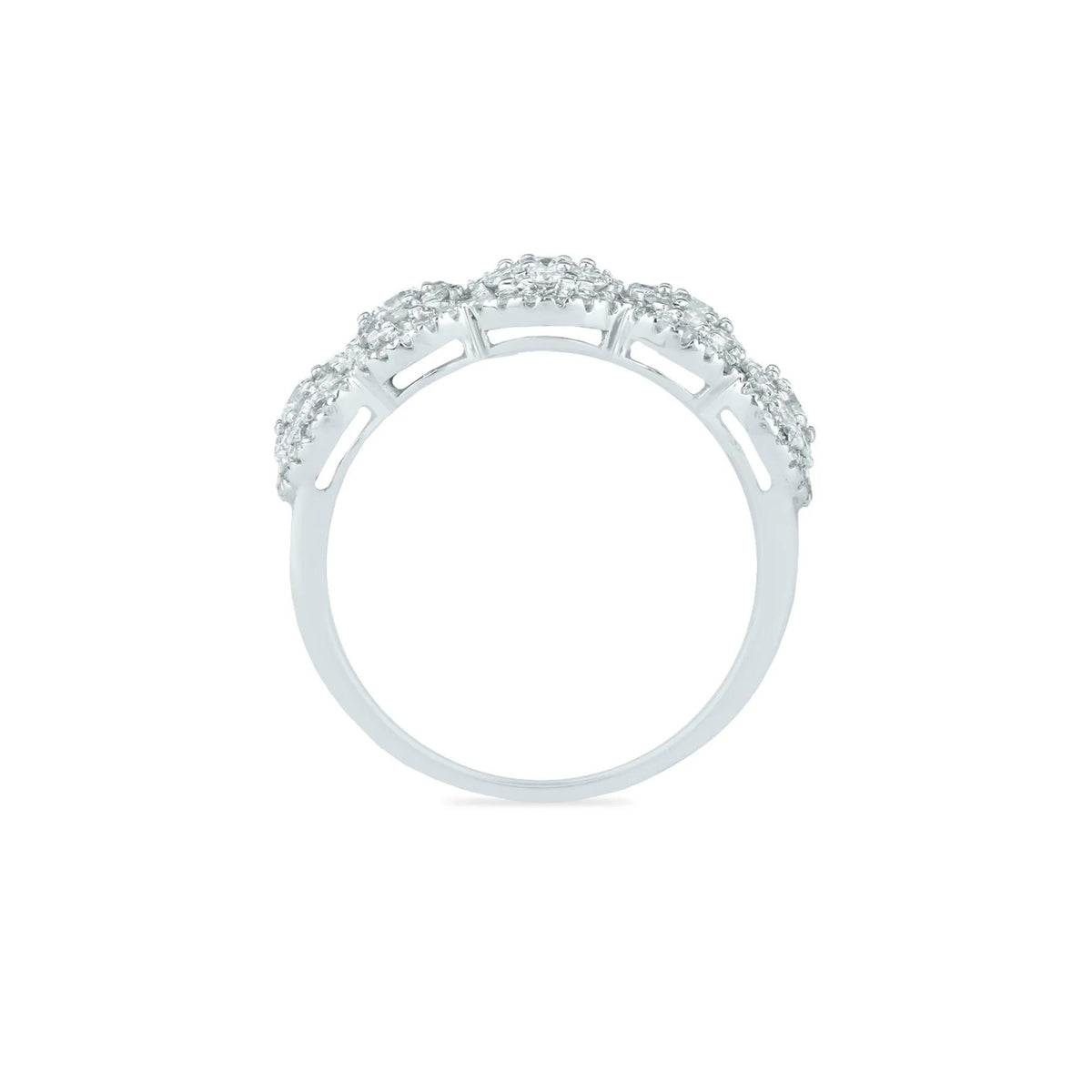 1 CT. Tw. Diamond Anniversary Band Ring 10K White Gold Size 8.5 2mm