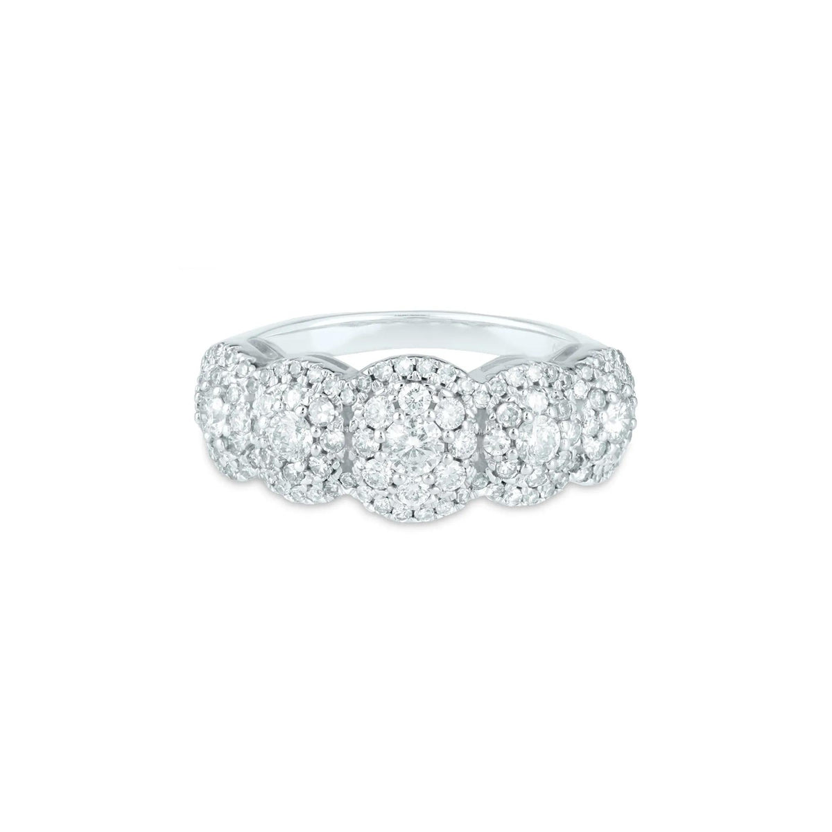 1 CT. Tw. Diamond Anniversary Band Ring 10K White Gold Size 8.5 2mm
