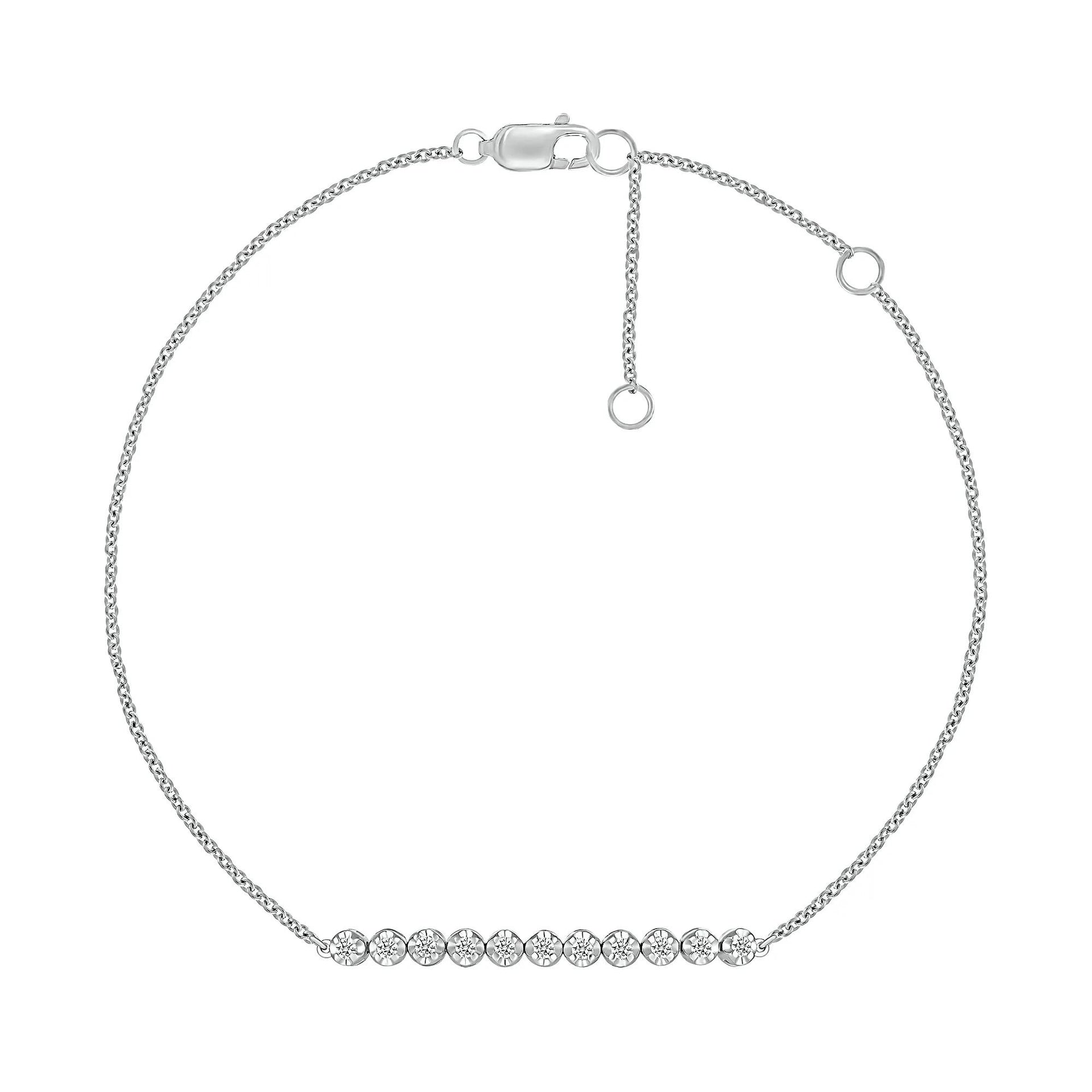 1/4 CT. Tw. Diamond Bracelet 10K White Gold 7.5" Size 3.00mm