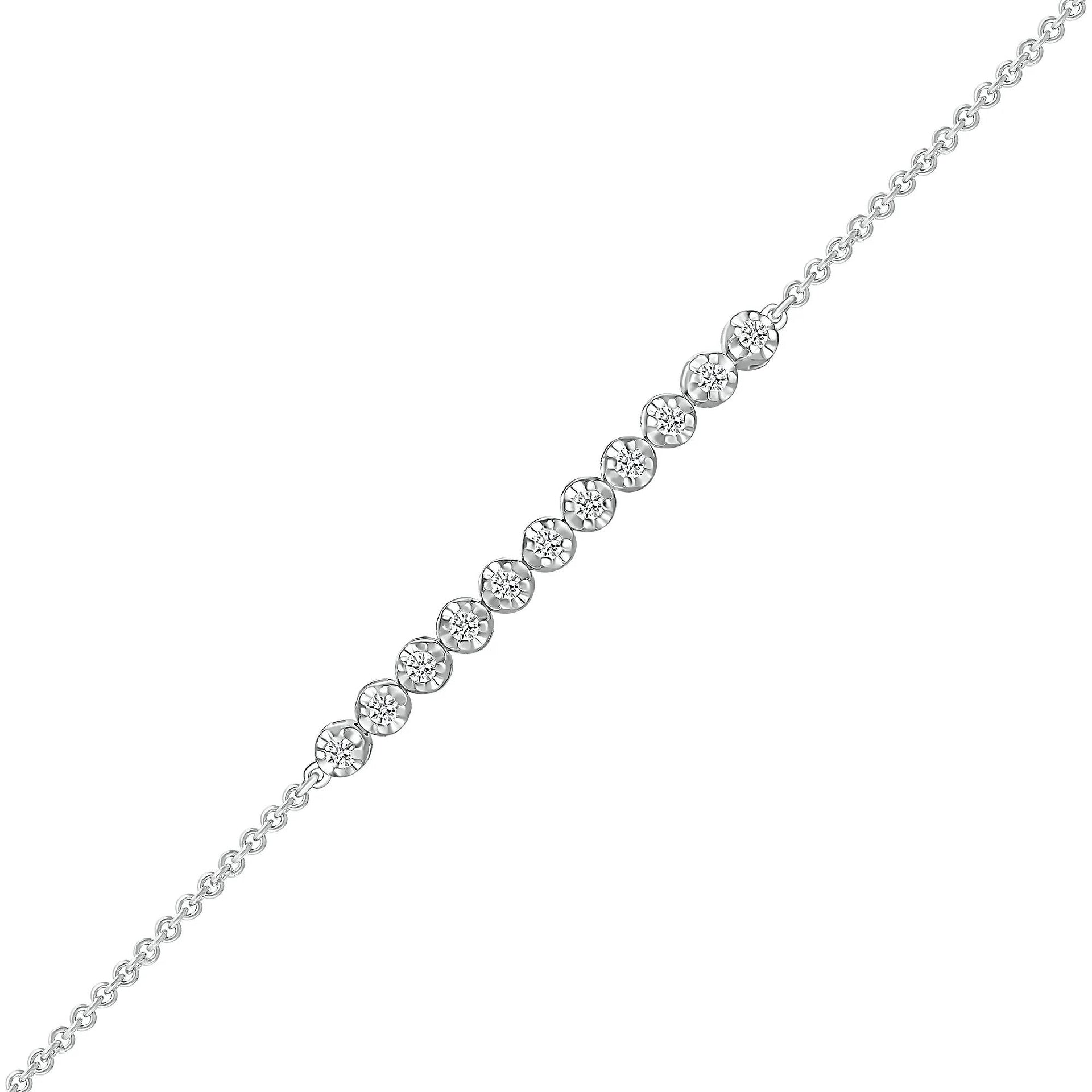 1/4 CT. Tw. Diamond Bracelet 10K White Gold 7.5" Size 3.00mm