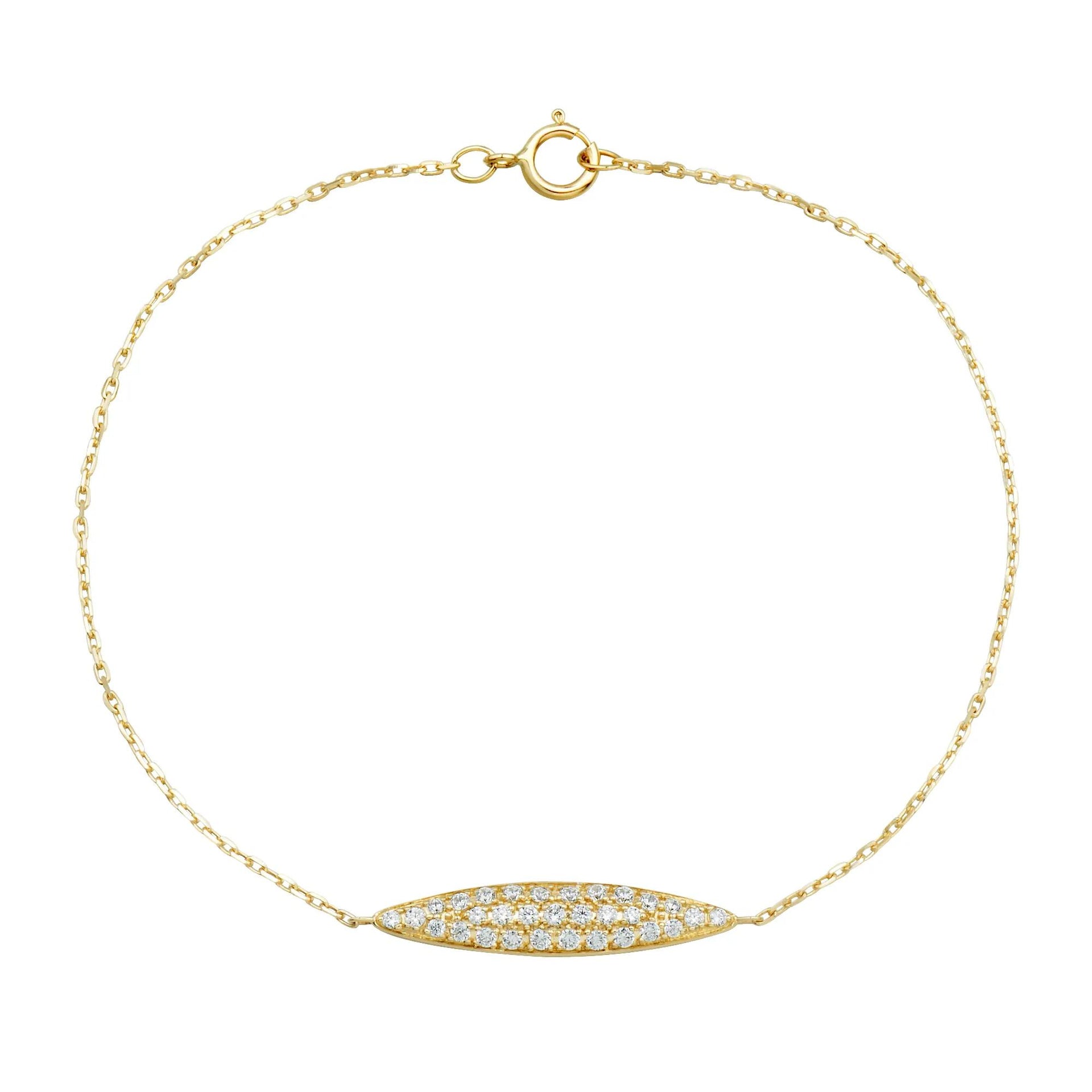 1/5 CT. Tw. Diamond Bracelet 10K Yellow Gold Size 4.70mm