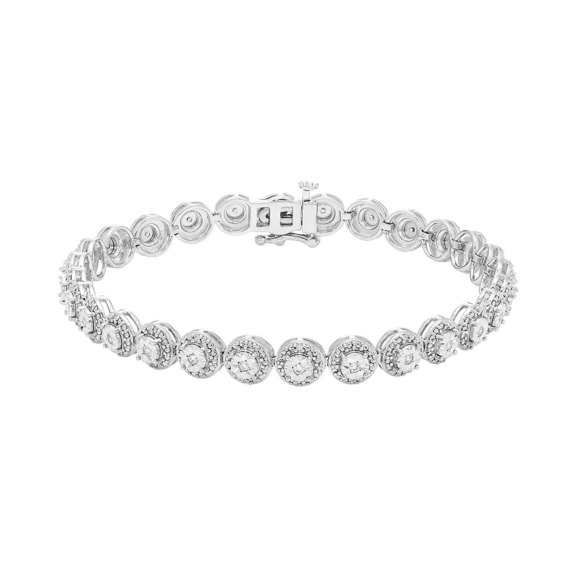 3/8 CT. Tw. Diamond Bracelet .925 Sterling Silver White Size 7"
