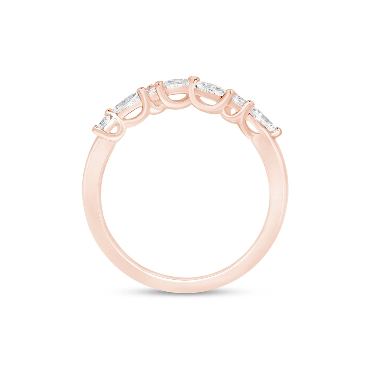1/3 CT. Tw. Diamond Chevron Band Ring 14K Rose Gold Size 8 1mm