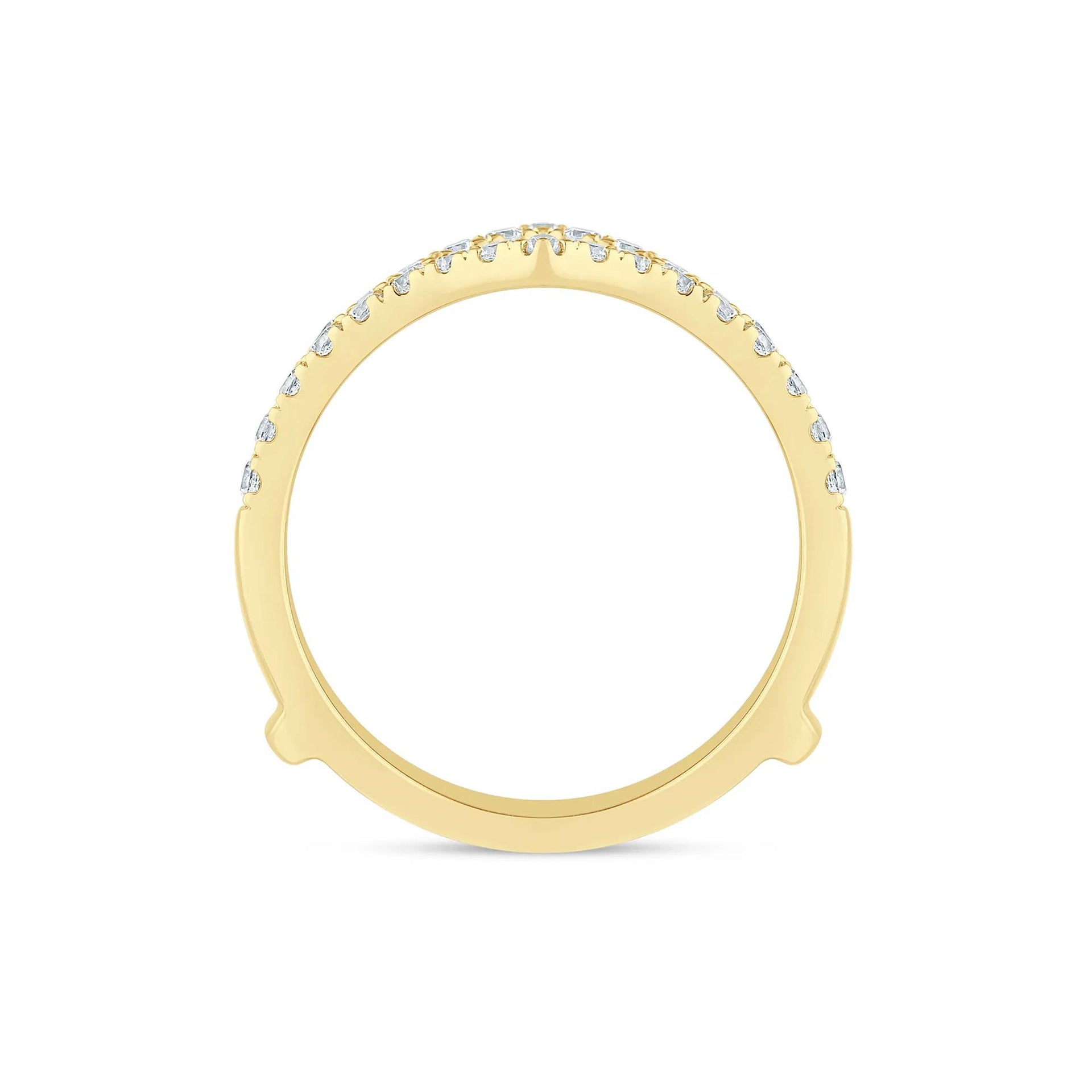 1/2 CT. Tw. Diamond Chevron Ring Insert 14K Yellow Gold Size 7.5.5mm