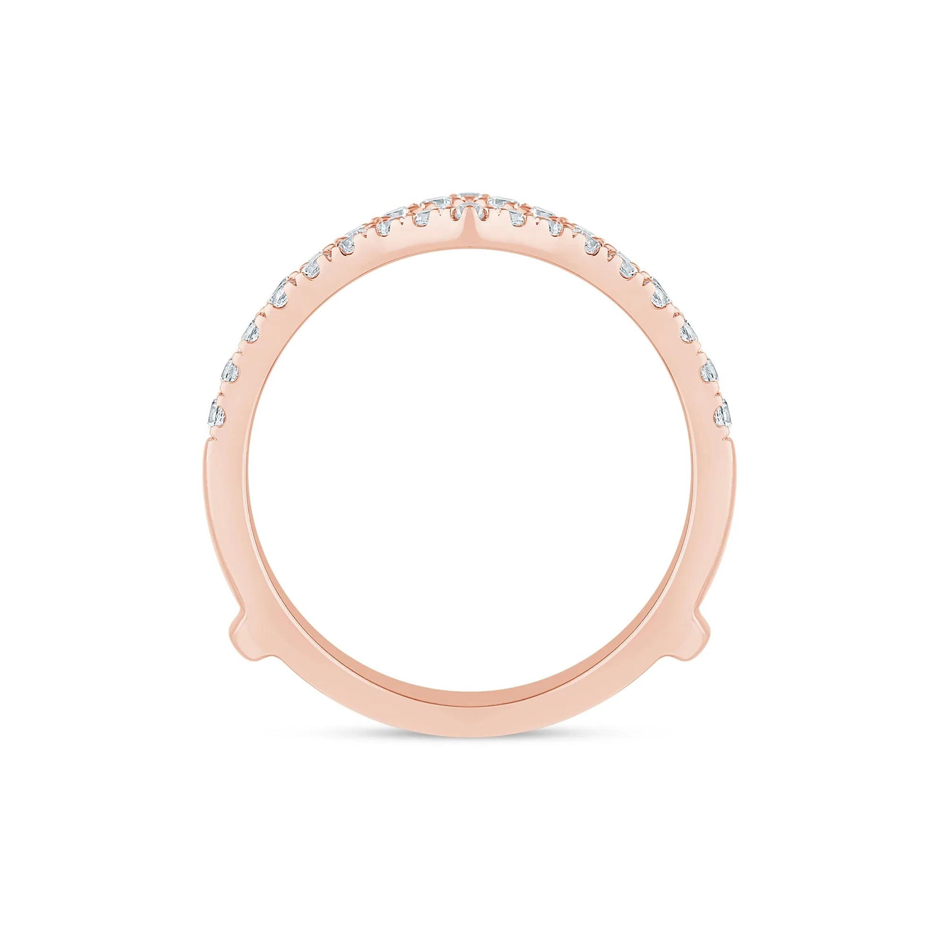 1/2 CT. Tw. Diamond Chevron Ring Insert 14K Rose Gold Size 7.5.5mm