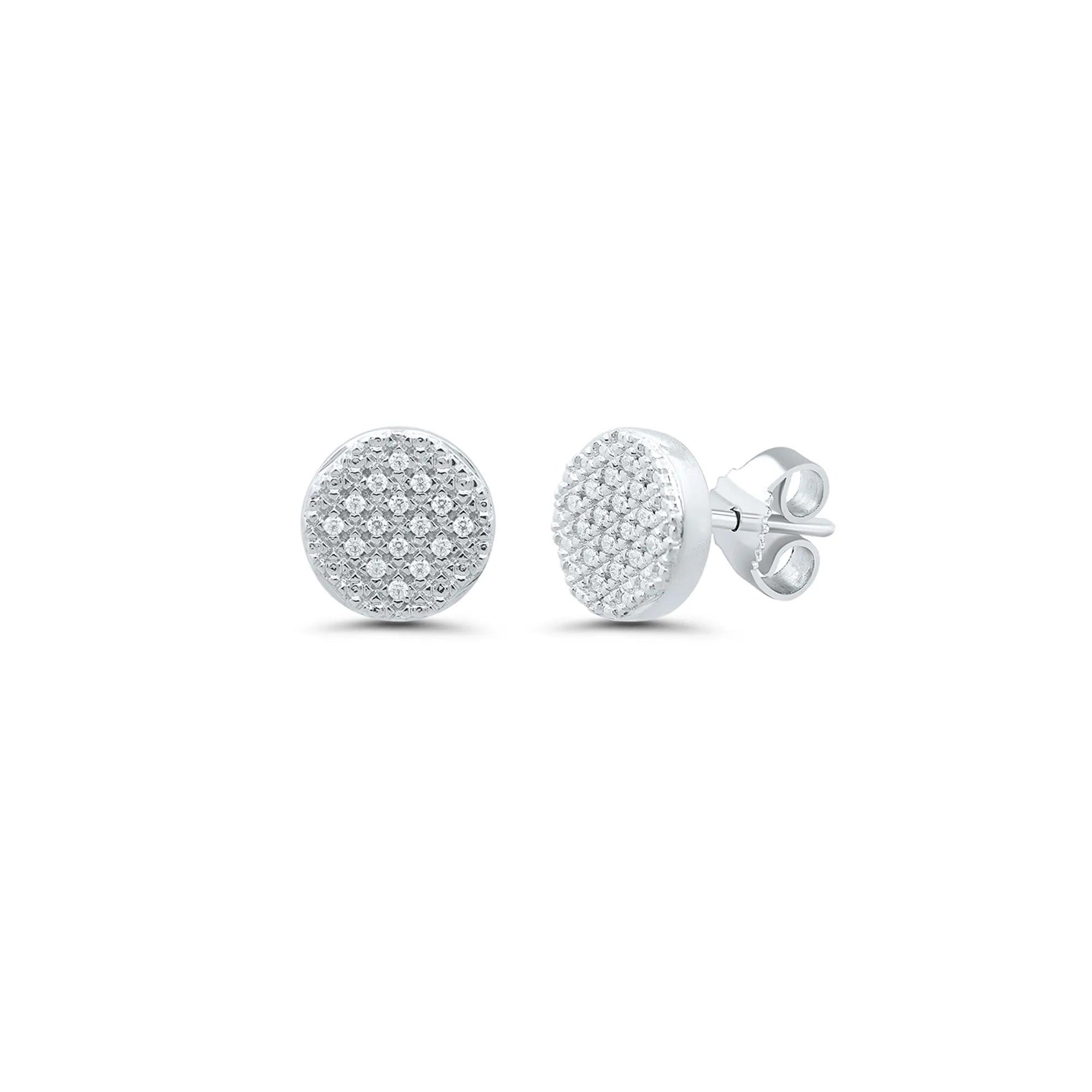 1/10 CT. Tw. Diamond Cluster Stud Earrings with Milgrain Detail .925 Sterling Silver White Size 8.00mm