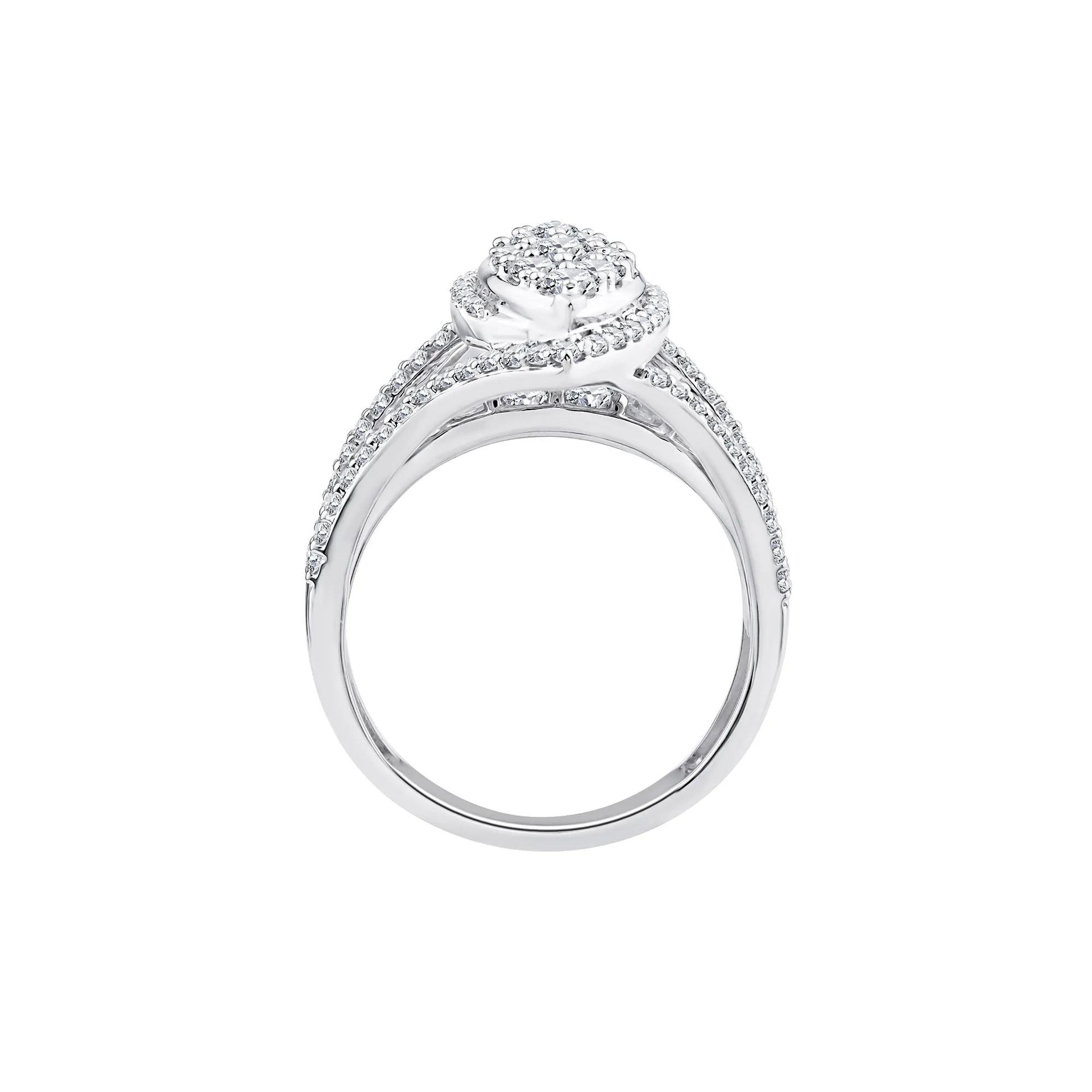 1/2 CT. Tw. Diamond Composite Engagement Ring 10K White Gold Size 6 2mm