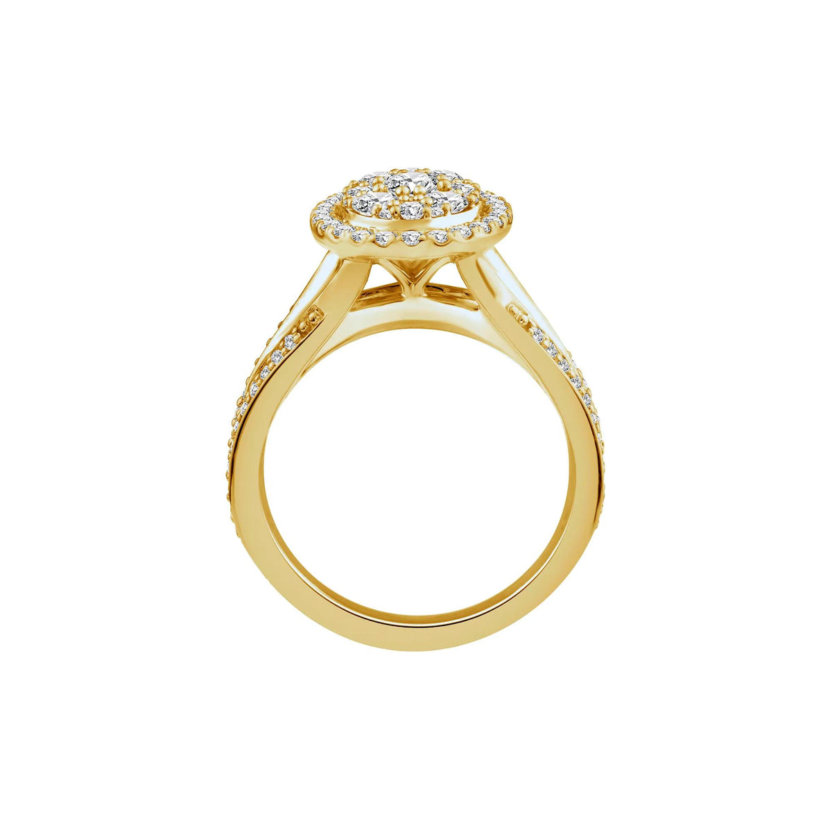 1/2 CT. Tw. Diamond Composite Engagement Ring 10K Yellow Gold Round Brilliant Cut Size 8