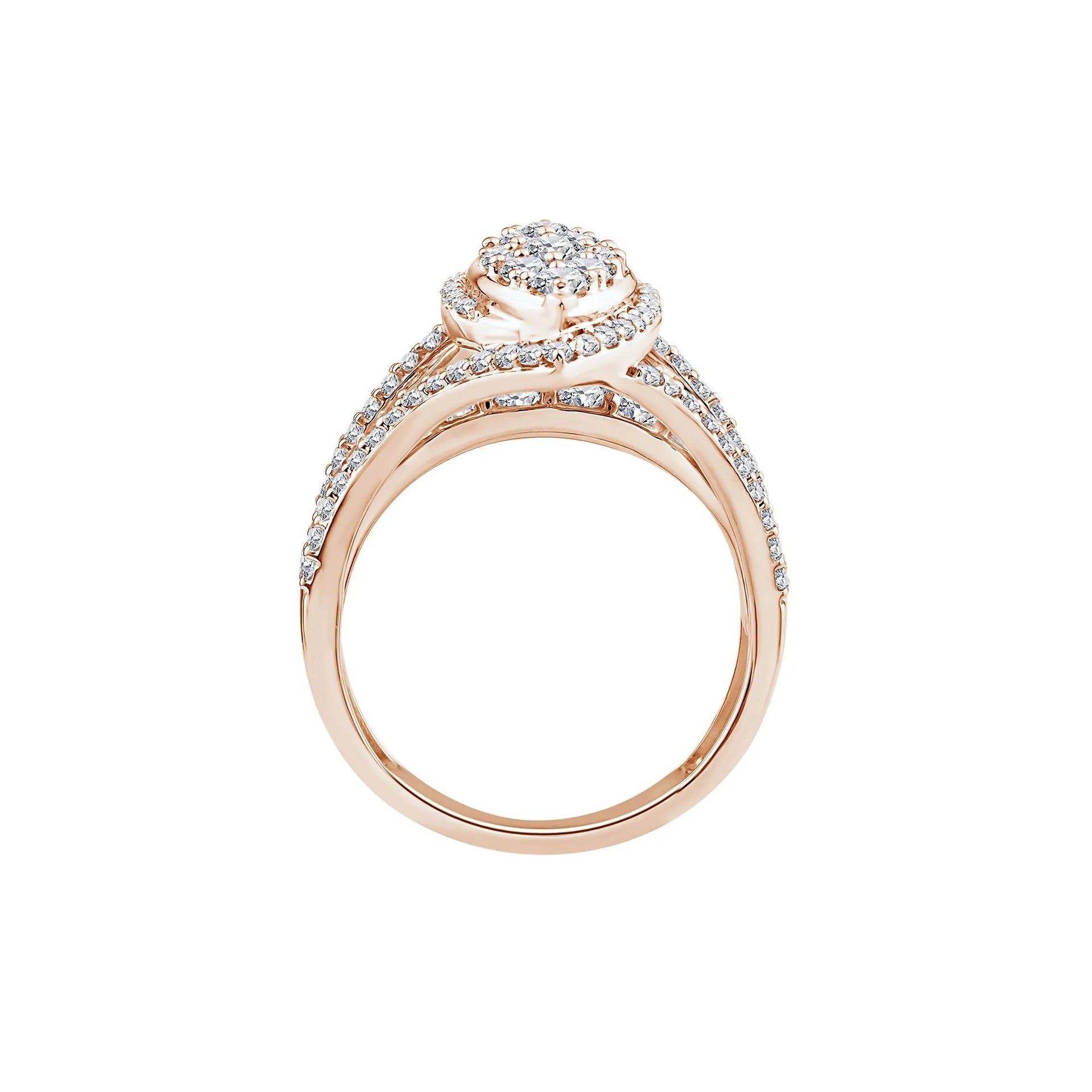 1/2 CT. Tw. Diamond Composite Engagement Ring 10K Rose Gold Size 7.5 2mm
