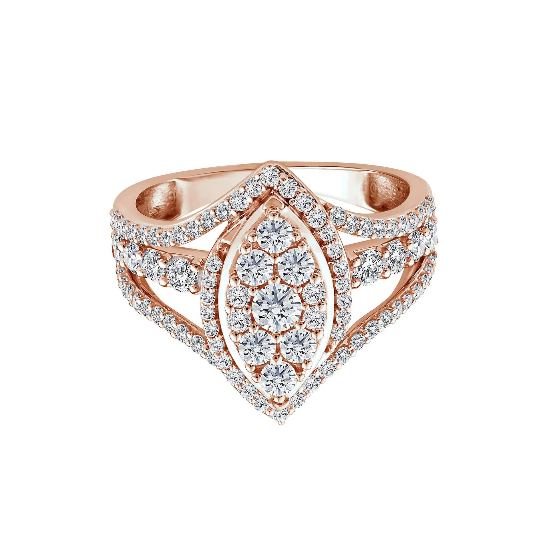 1/2 CT. Tw. Diamond Composite Engagement Ring 10K Rose Gold Size 7.5 2mm