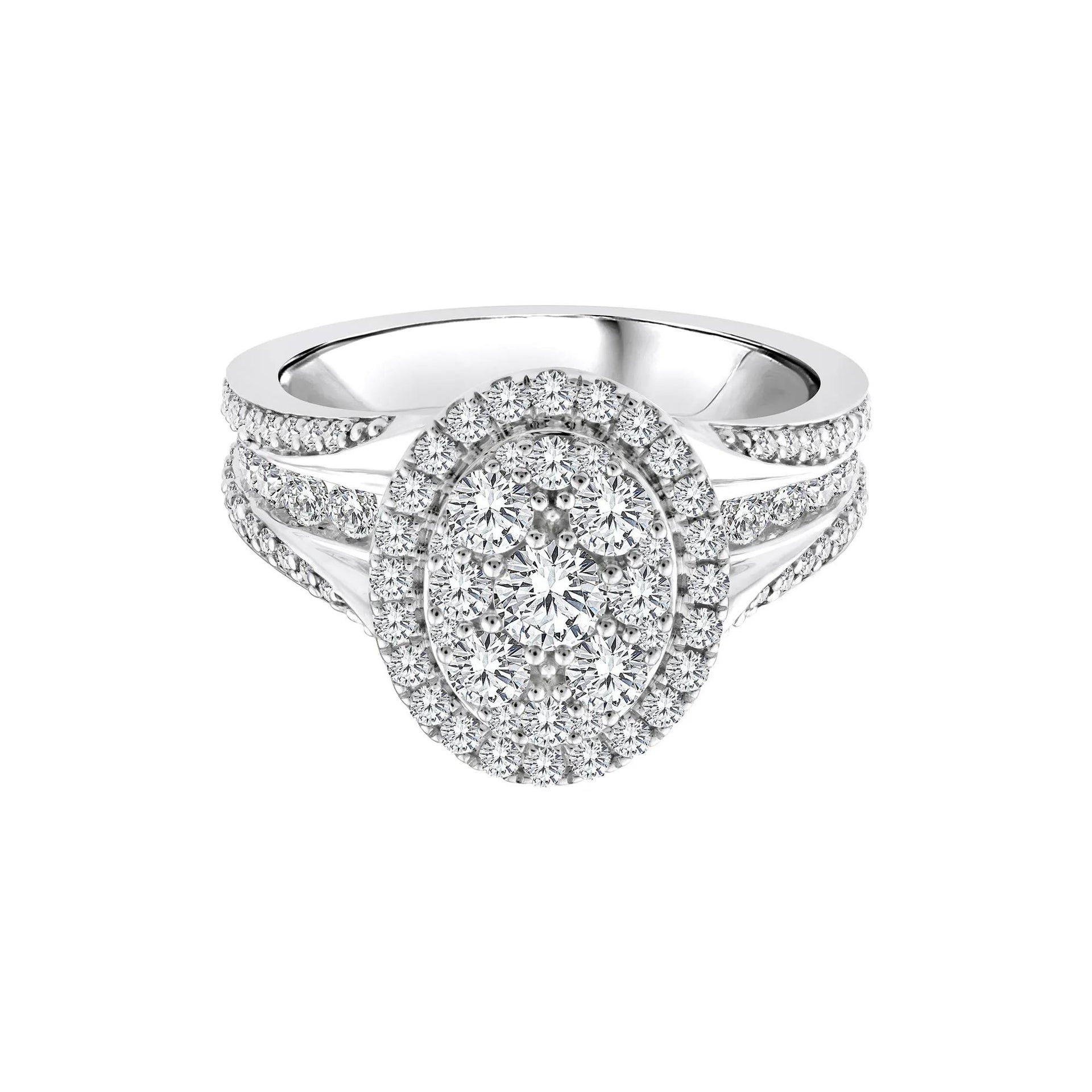 1/2 CT. Tw. Diamond Composite Engagement Ring 10K White Gold Round Brilliant Cut Size 7