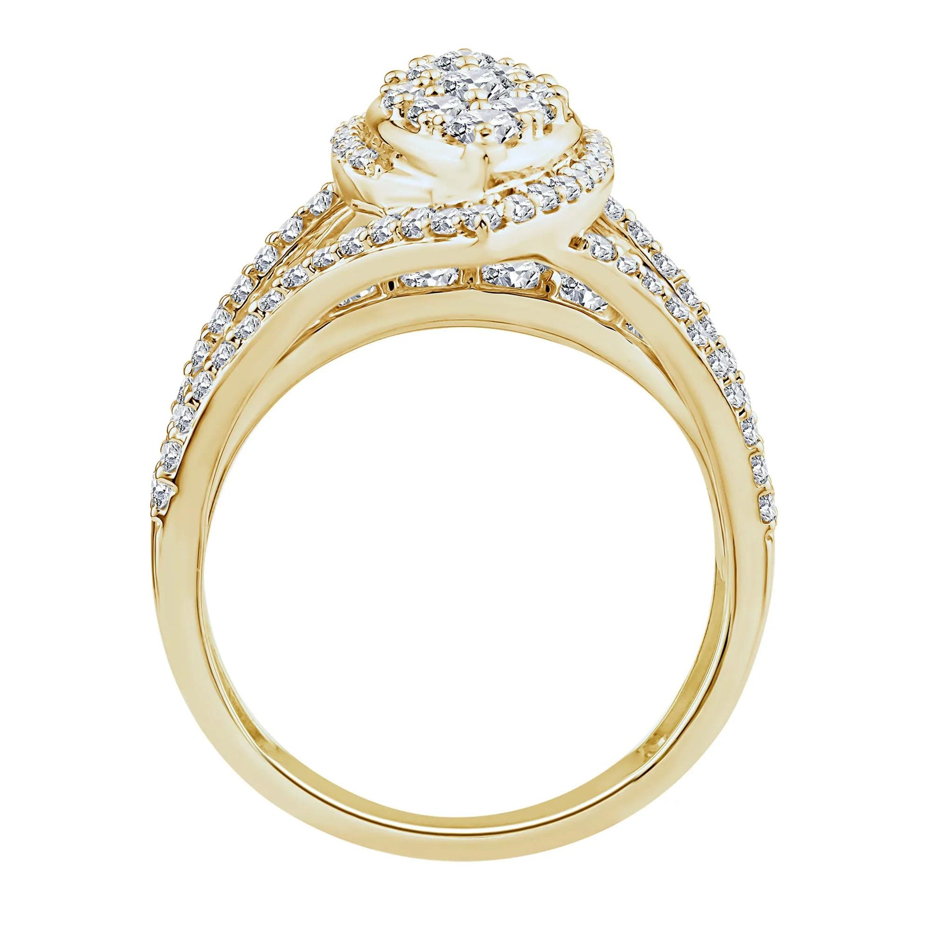 1/2 CT. Tw. Diamond Composite Engagement Ring 10K Yellow Gold Size 7 2mm